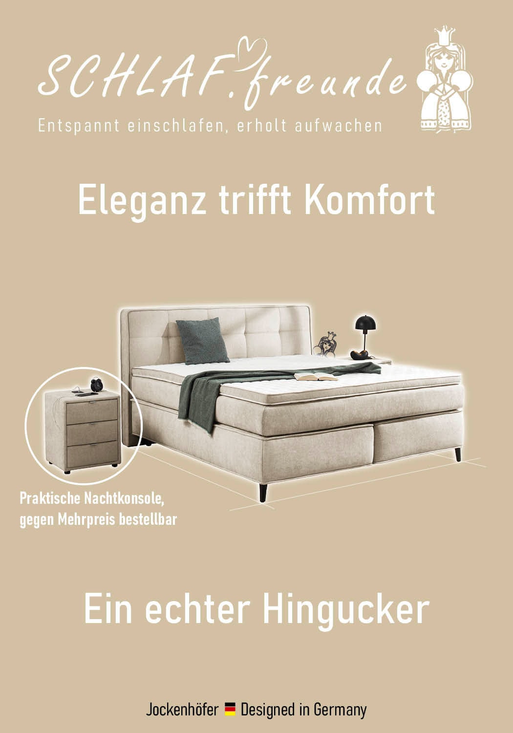 Jockenhöfer Gruppe Boxspringbett »Capello, 7-Zonen-TTFK-Matratze« KS-Topper, 160x200 cm oder 180x200 cm, verschiedene Härtegrade wählbar