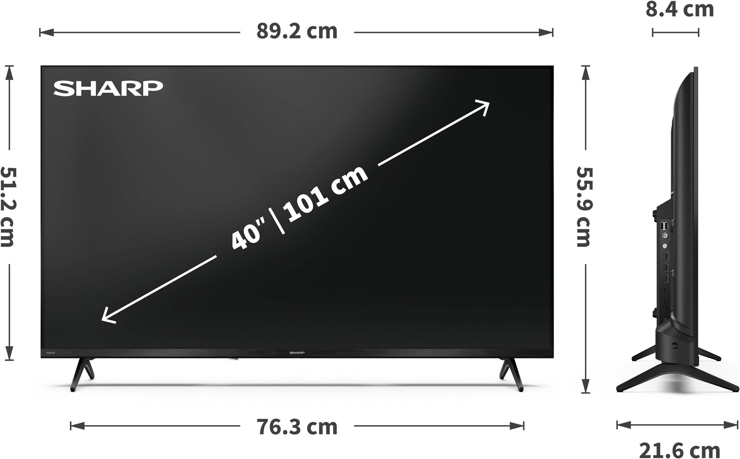 Sharp LED-Fernseher »2T-C40HEx«, Full HD, Smart-TV