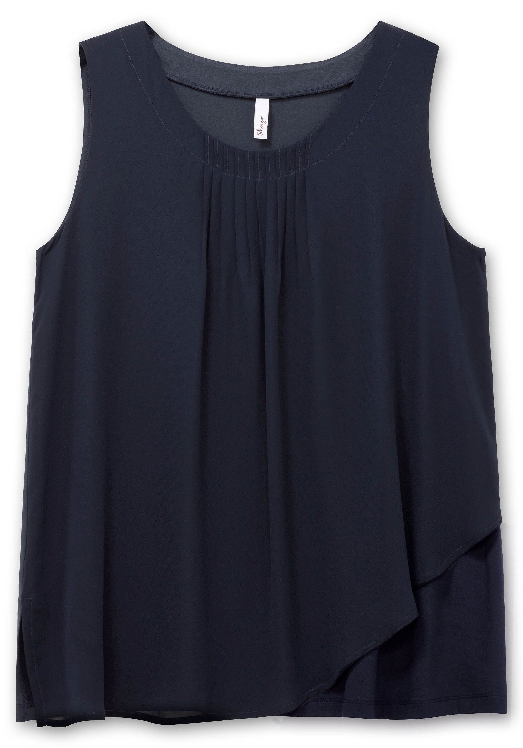 Sheego Longtop »Top mit Chiffon und blickdichtem Jersey«