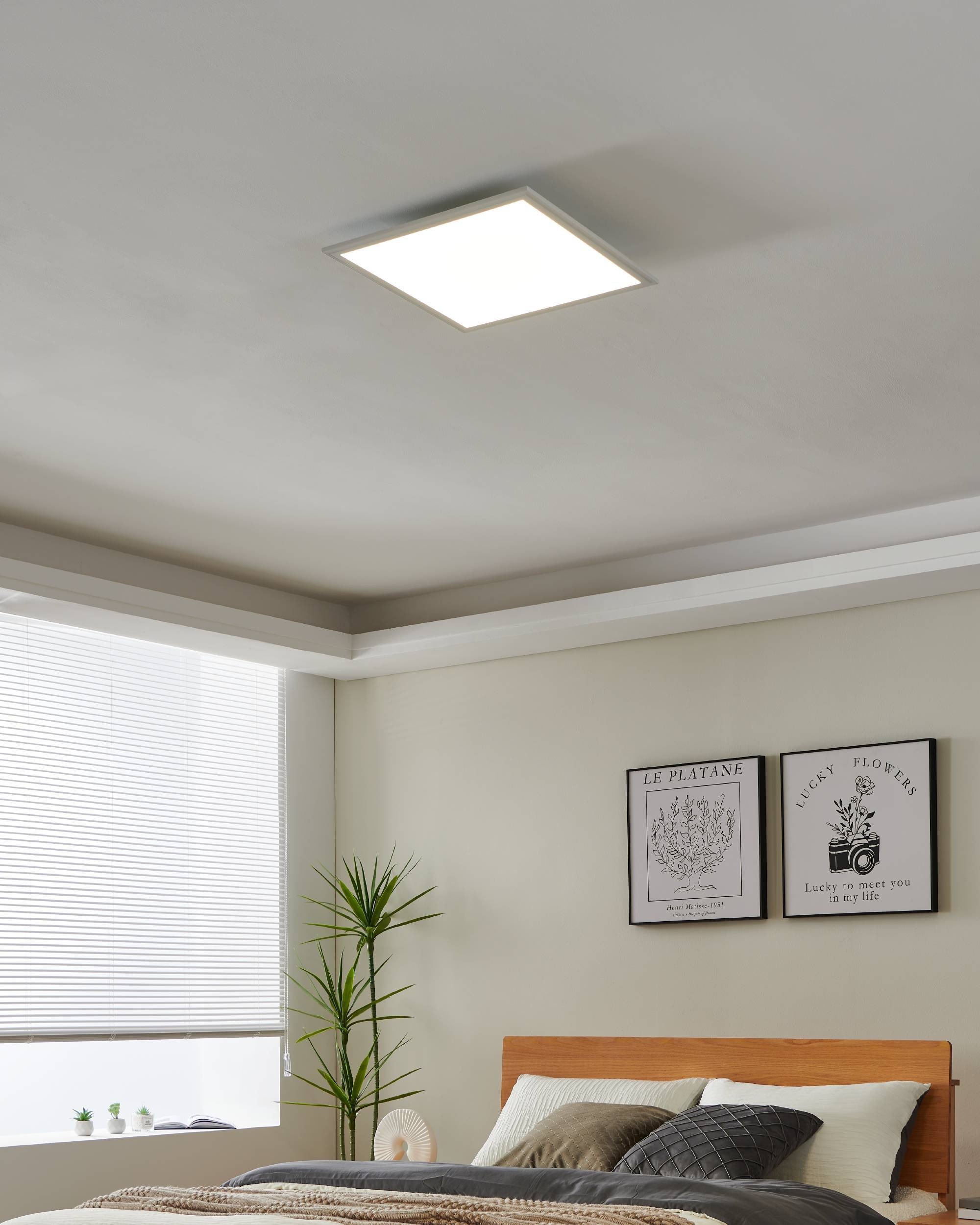 EGLO Deckenleuchte »Salobrena 1 Einbaulampe, Deckenlampe, Aluminium und Kunststoff, Lampe« LED-Modul 1 Stk. Neutralweiß LED Panel, Deckenlampe in weiß,  neutralweiß, Küchenlampe, 45 cm