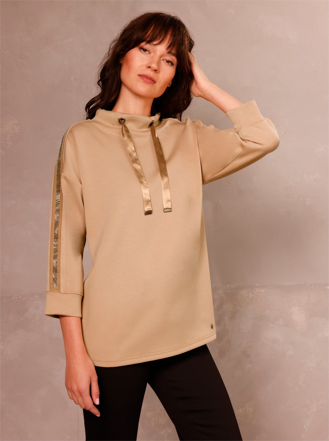 CREATION L PREMIUM Stehkragenshirt »Modal-Polyester-Shirt«, (1 tlg.)