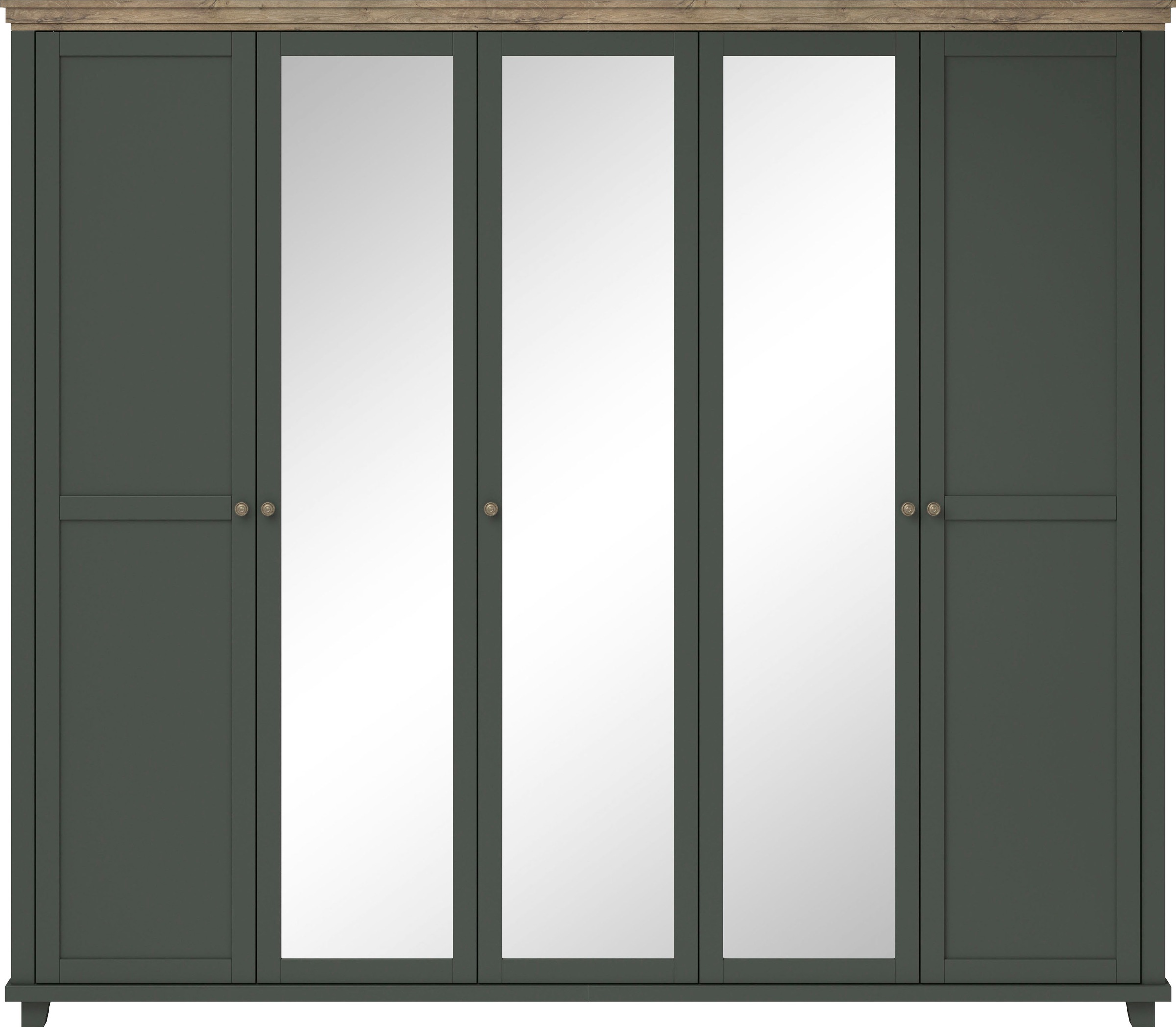 Home affaire Drehtürenschrank »Evora, Landhausschrank in 3 verschieden Größen, Türen mit Soft- Close«, Kleiderschrank mit Spiegel, aus FSC®-zertifiziertem Holzwerkstoff