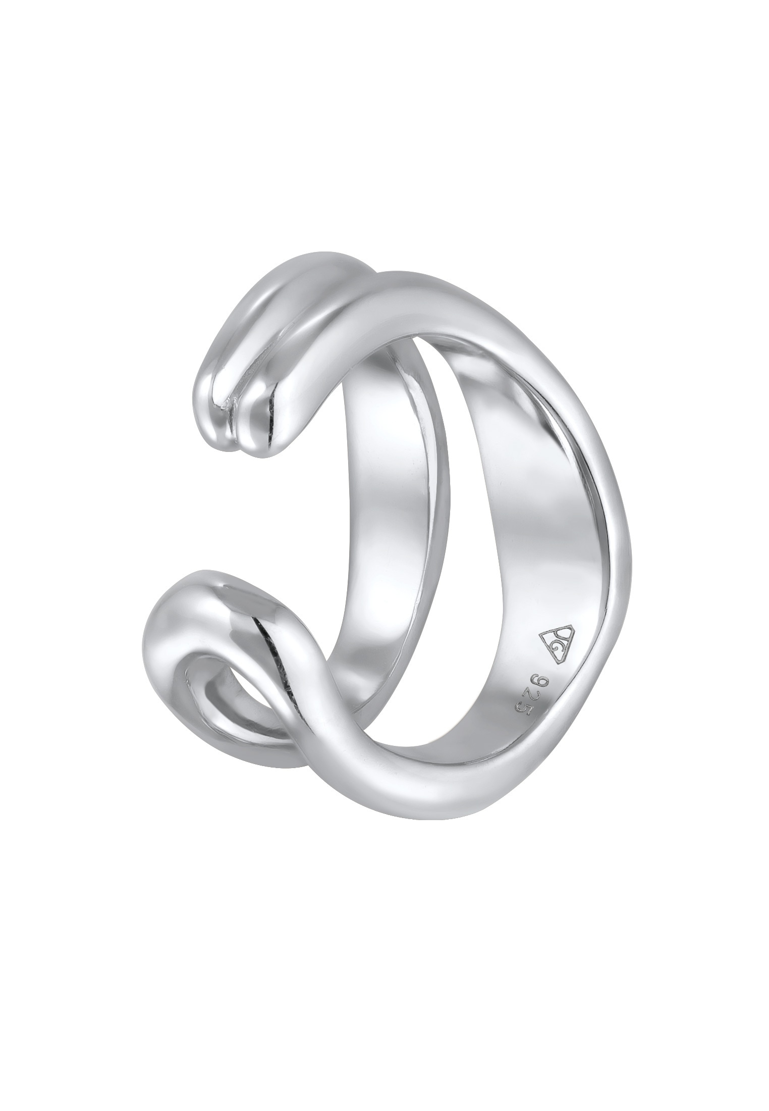 Elli Premium Paar Ohrklemmen »Ohrringe Earcuff Single Ohrklemme Organic Design 925 Silber«