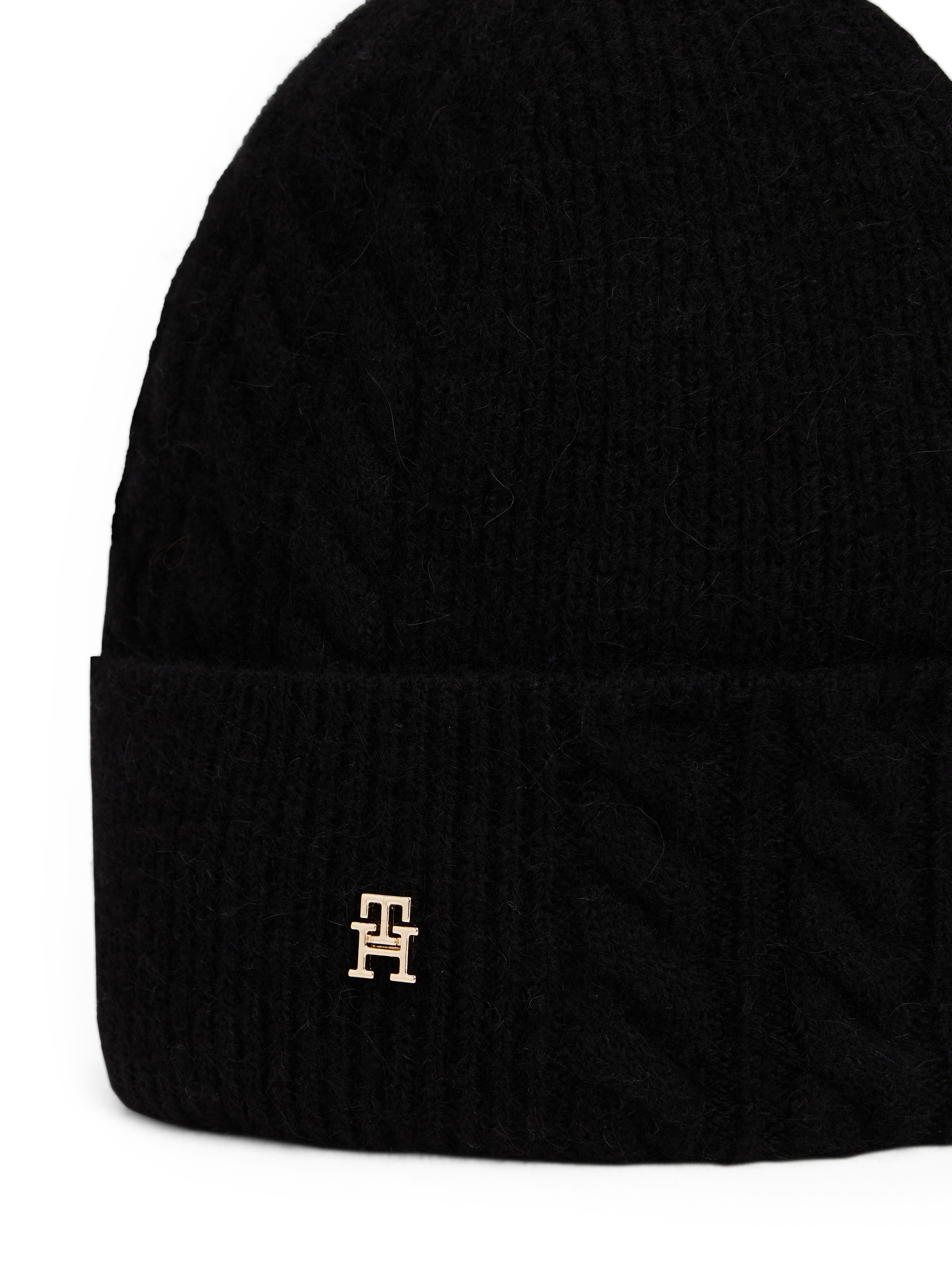 Tommy Hilfiger Beanie »TH ELEVATED CHIC FLUFFY« flauschig, mit Wolle, ca. 25x21 cm