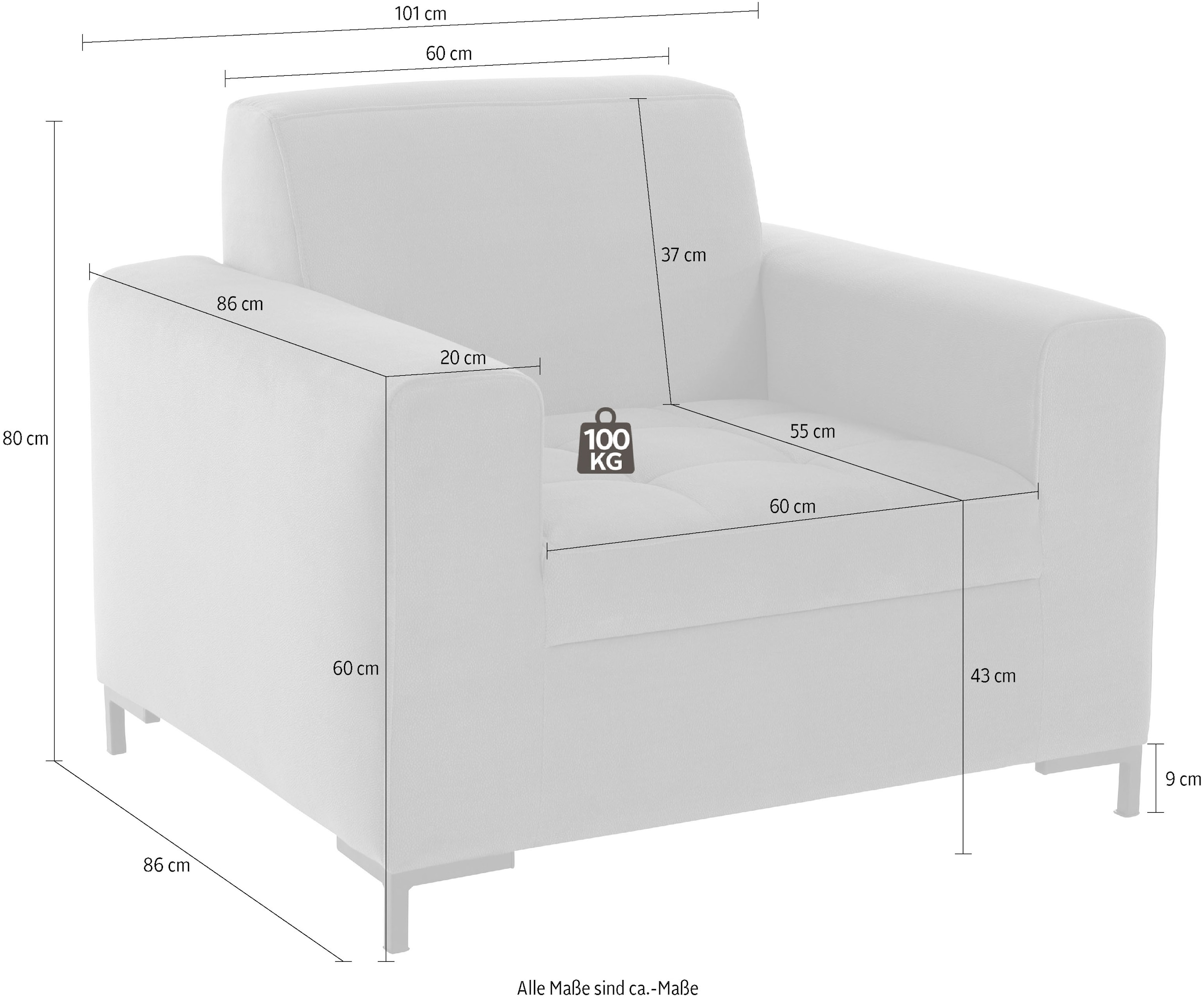 OTTO products Sessel »Grazzo«, hochwertige Stoffe aus recyceltem Material, Steppung im Sitzbereich