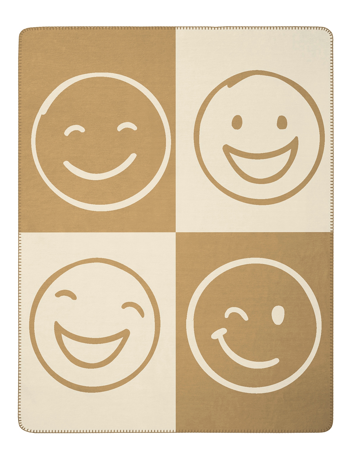 Biederlack Wohndecke »Emoji« mit Smiley, 70% Baumwolle/30% Polyacryl