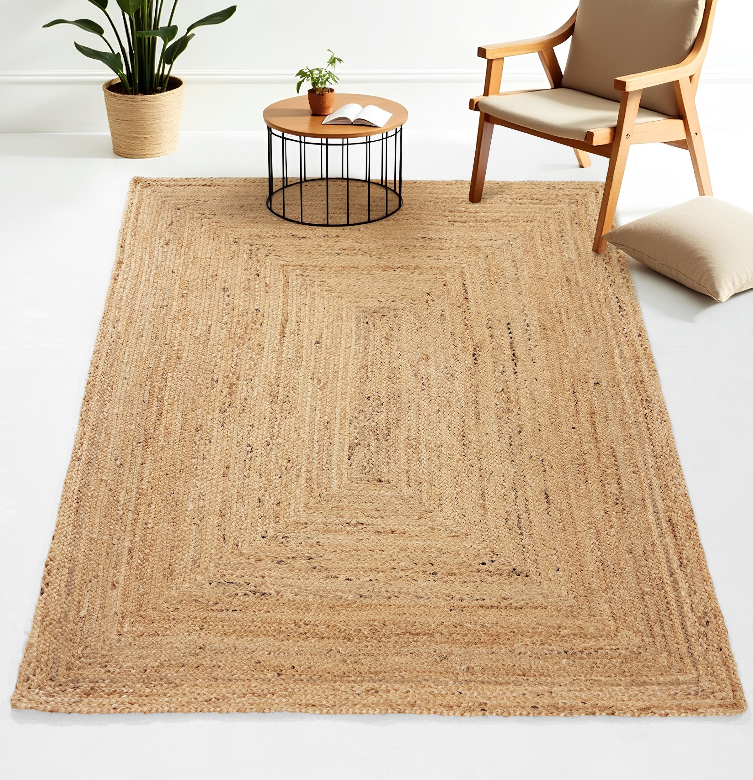 carpetfine Teppich »Nele Juteteppich Naturfaser«, rechteckig, 6 mm Höhe, geflochtener Wendeteppich aus 100% Jute, quadratisch und als Läufer