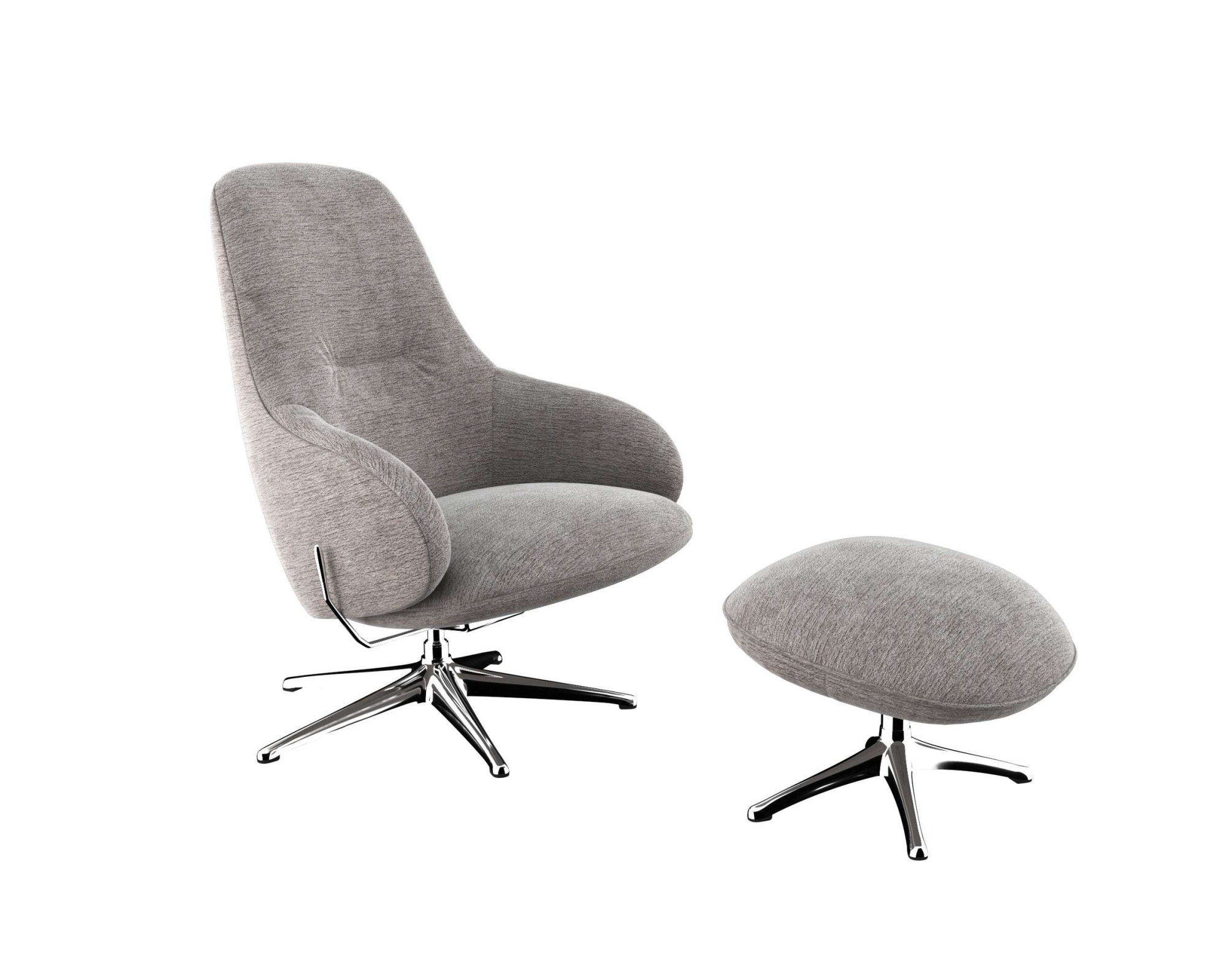 FLEXLUX Drehsessel »Falcone, TV-Loungesessel, Fernsehsessel, Polstersessel,«, Liegefunktion, drehbar, Fuß Alu