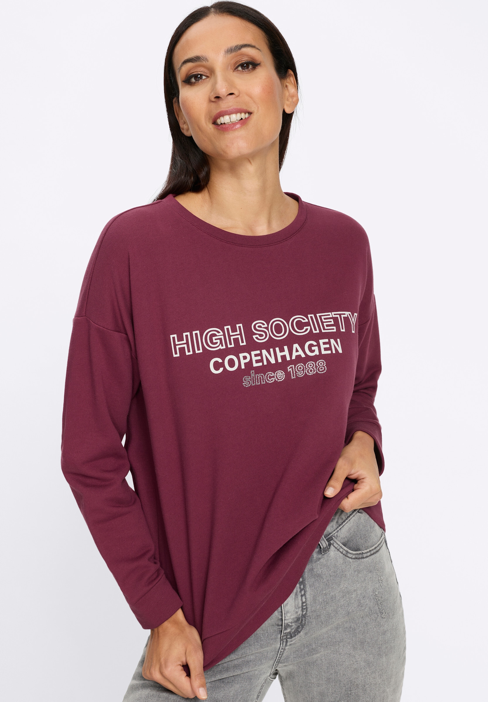 heine Sweatshirt »Sweatshirt Sweatshirt mit Ziersteinchen«
