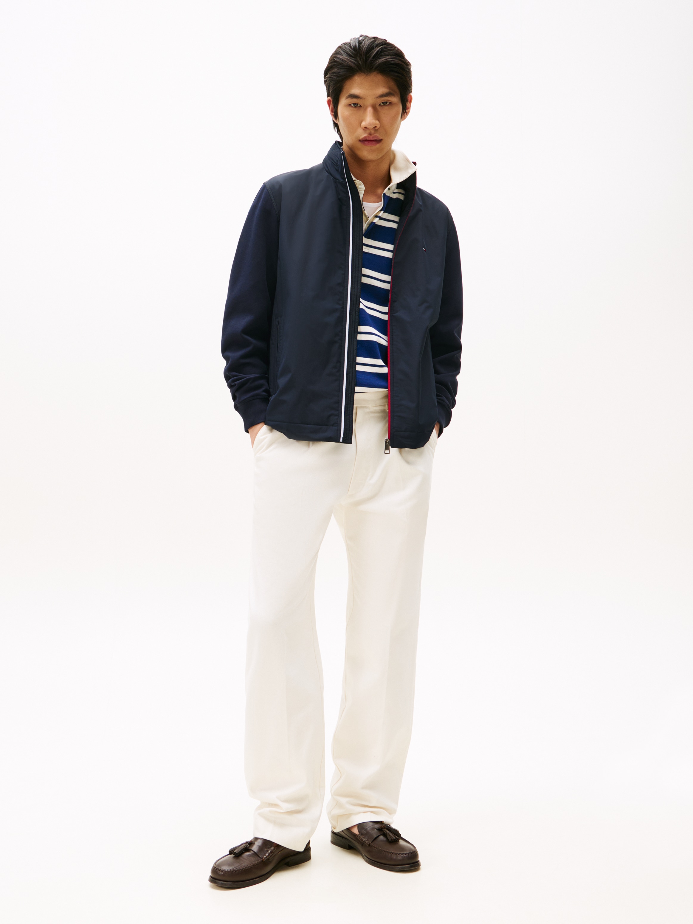 Tommy Hilfiger Blouson »MIX MEDIA HARRINGTON«, Kontrast-Struktur an Ärmeln