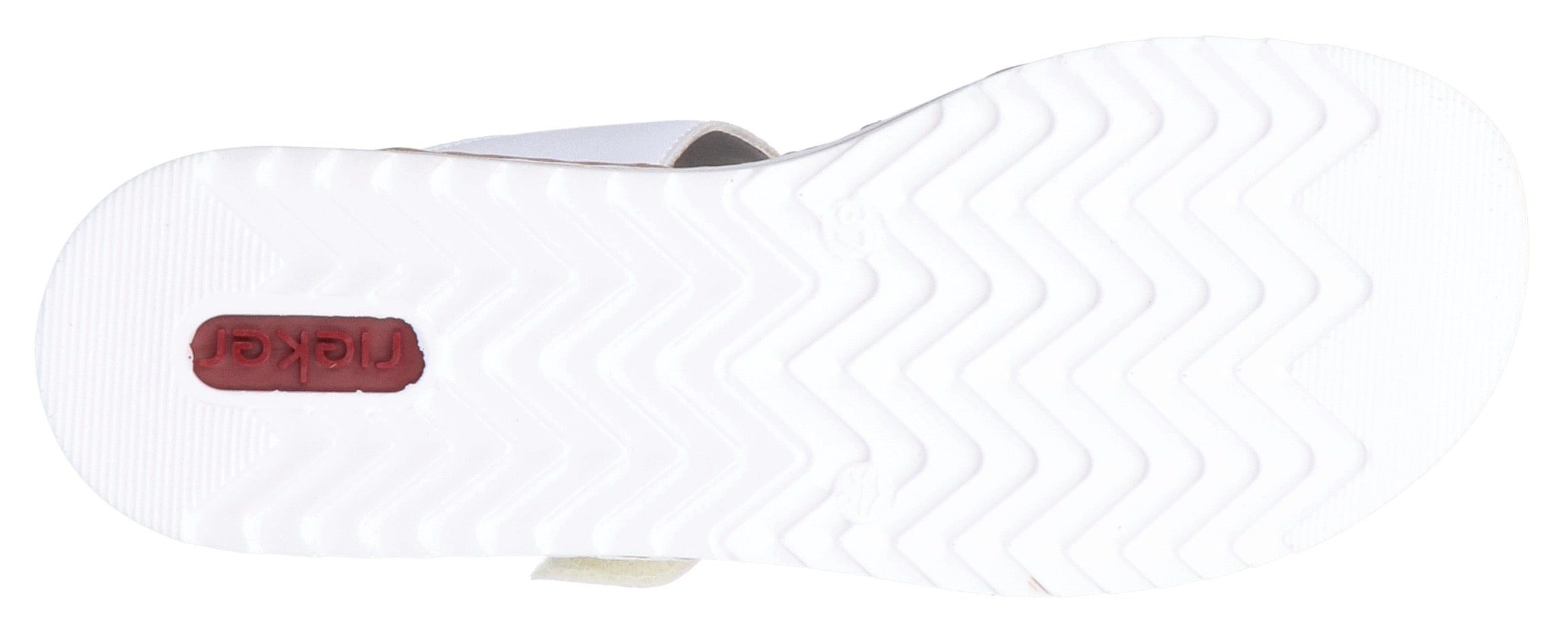 Rieker Pantolette, Keilabsatz, Sommerschuh, Schlappen mit praktischen Klettriemchen
