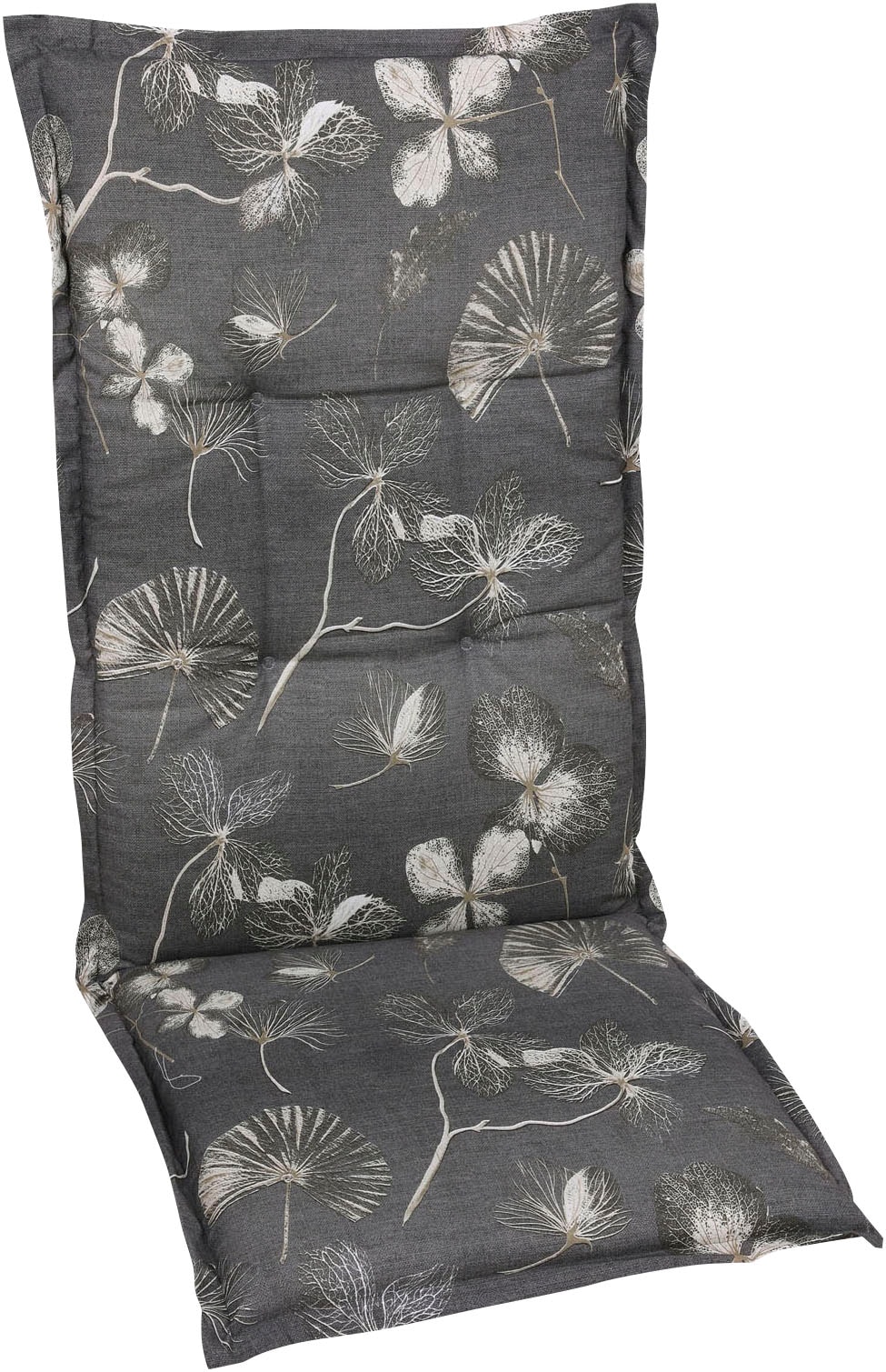 KONIFERA Hochlehnerauflage Natur Look taupe - Maße BxLxH ca.: 50 cm x 120 cm x 6 cm