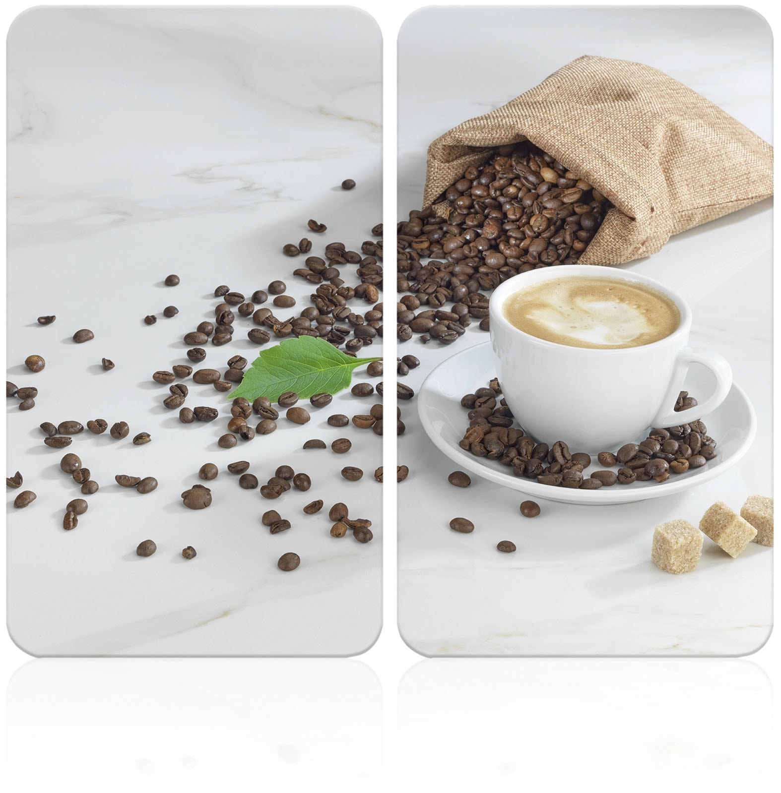 Maximex Herd-Abdeckplatte »Universal Modell CAFÉ AROMATICA«, (Set, 2 tlg.), für Induktions-, Glaskeramik-, Elektro- und Gasherde, höhenverstellbar