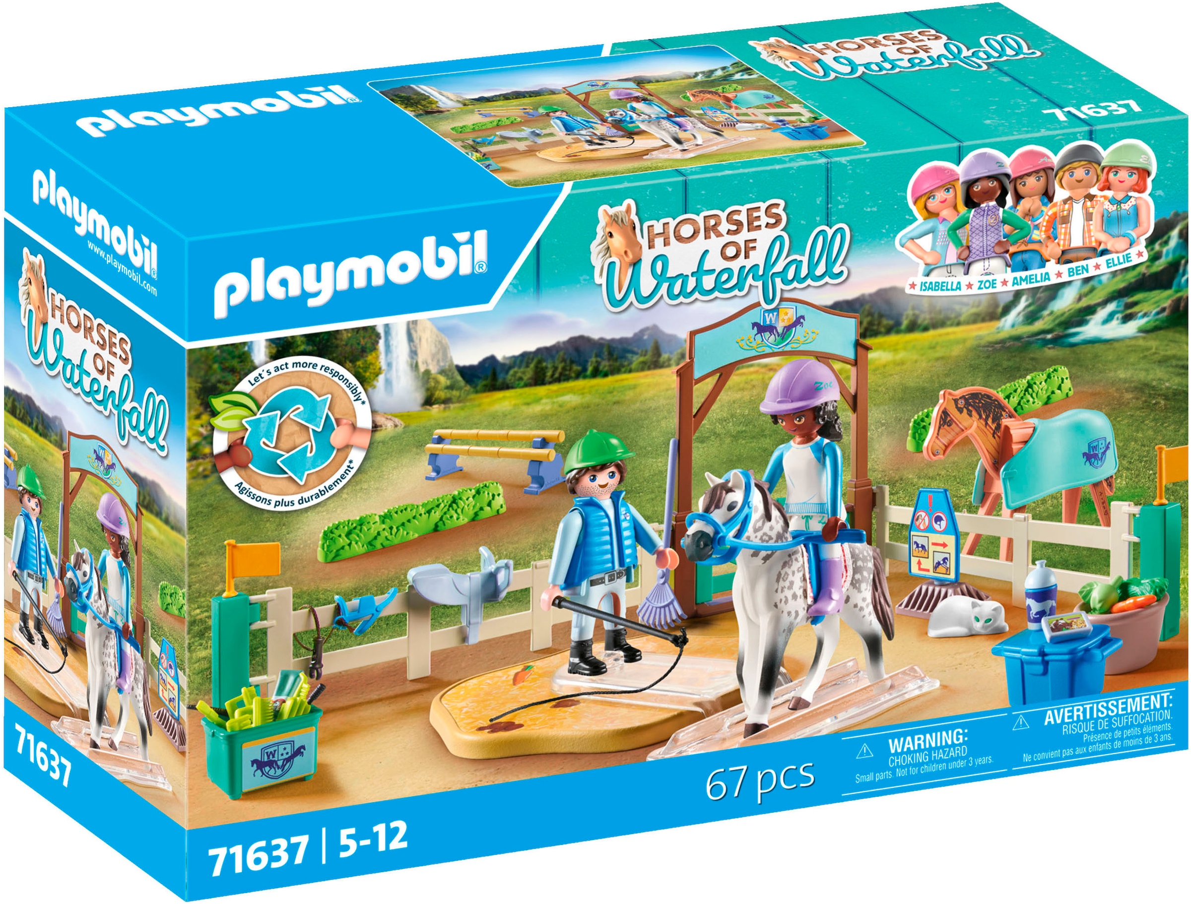 Konstruktions-Spielset »Moderner Reitplatz (71637), Horses of Waterfall«, (67 St.),...