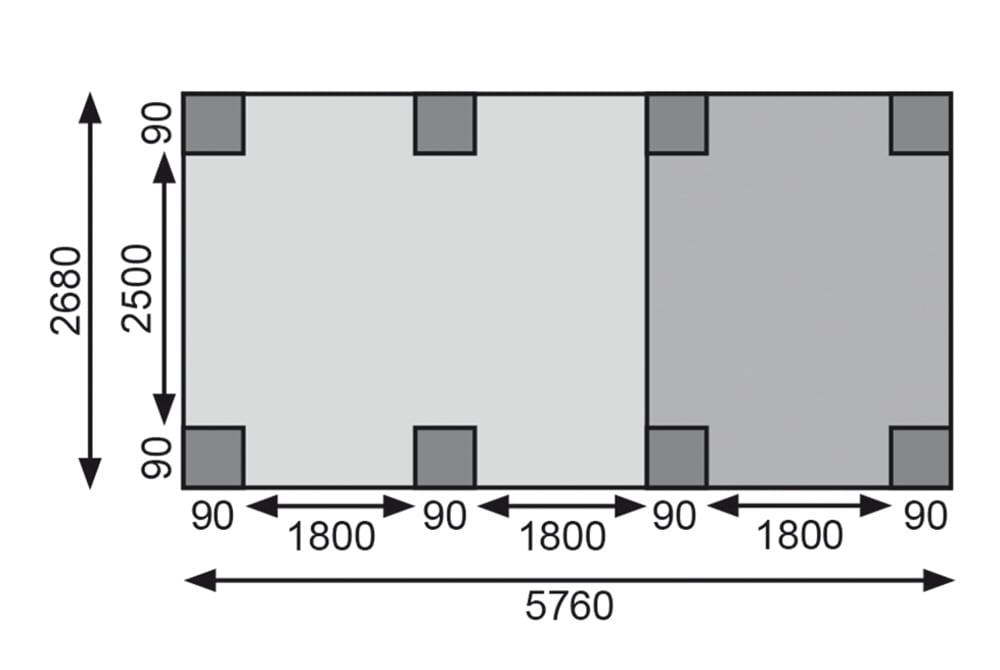 Karibu Einzelcarport »»ECO 2« Variante B , kesseldruckimprägniert« Massivholz 250 cm KDI aus Masivholz