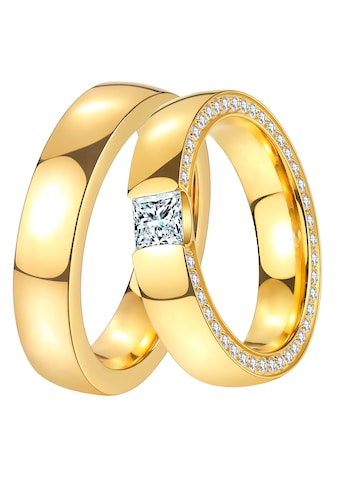 Trauring »Schmuck Geschenk Edelstahl Trauring Ehering Partnerring LIEBE«