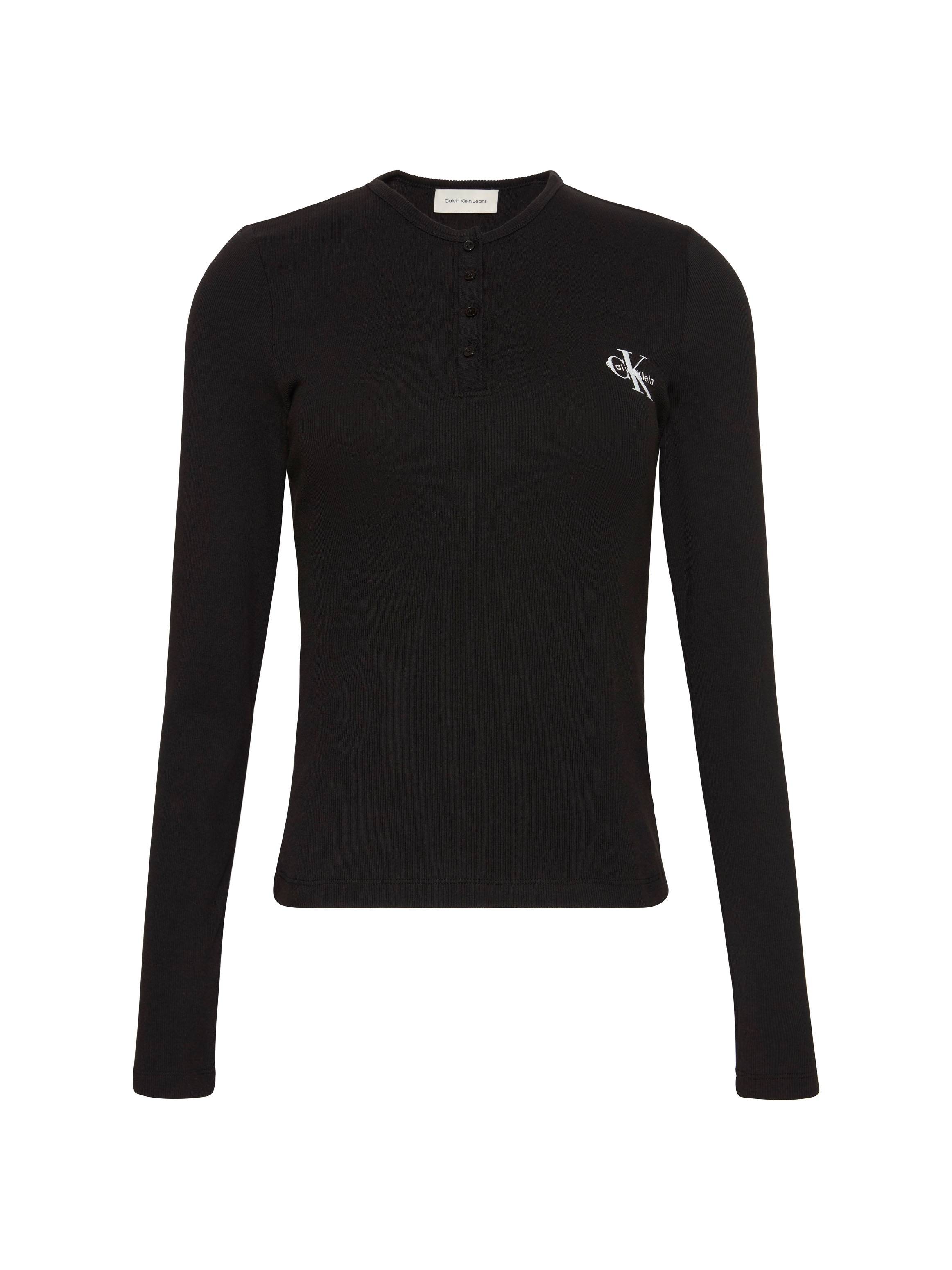 Calvin Klein Jeans Langarmbluse Regular fit mit Rundhalsausschnitt