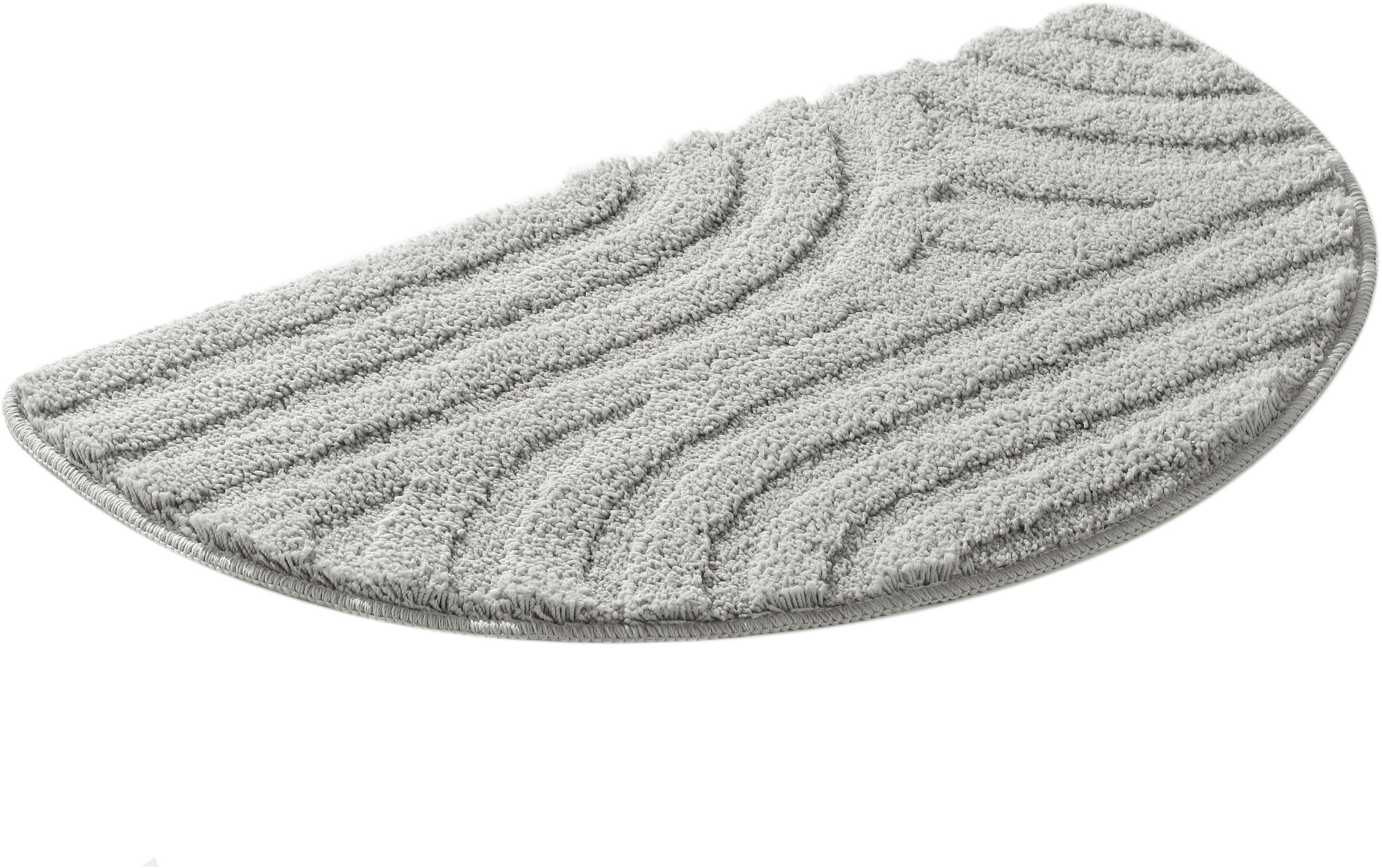 my home Badematte »Sanremo Scandi, Badvorleger, Badezimmer Teppich, Duschvorleger«, rutschhemmend beschichtet, strapazierfähig, Badteppich, Uni Farben, Hoch-Tief-Effekt, modernes Muster, Boho