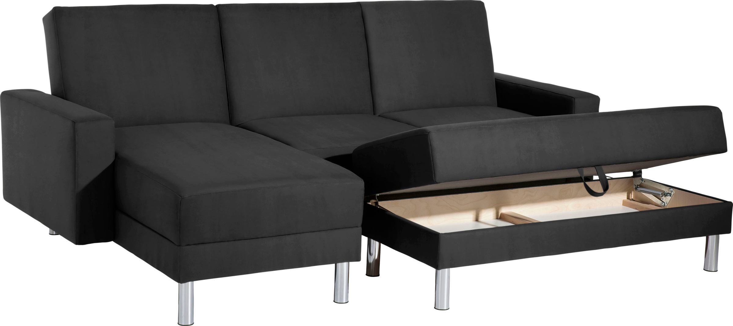 Max Winzer® Schlafsofa »Just Fresh modernes kubisches Sofa, Rückenverstellung für Sitzkomfort«, Recamiere links oder rechts montierbar, elegante Metallfüße