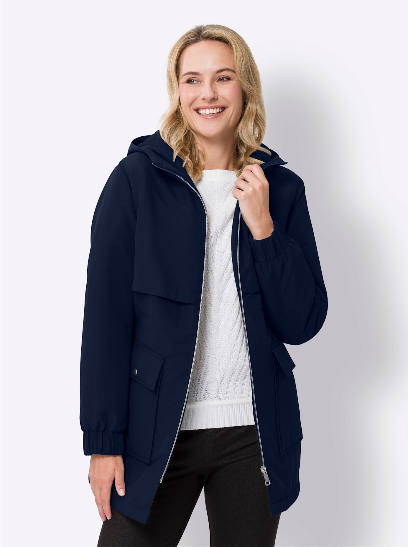 Classic Basics Langjacke, mit Kapuze