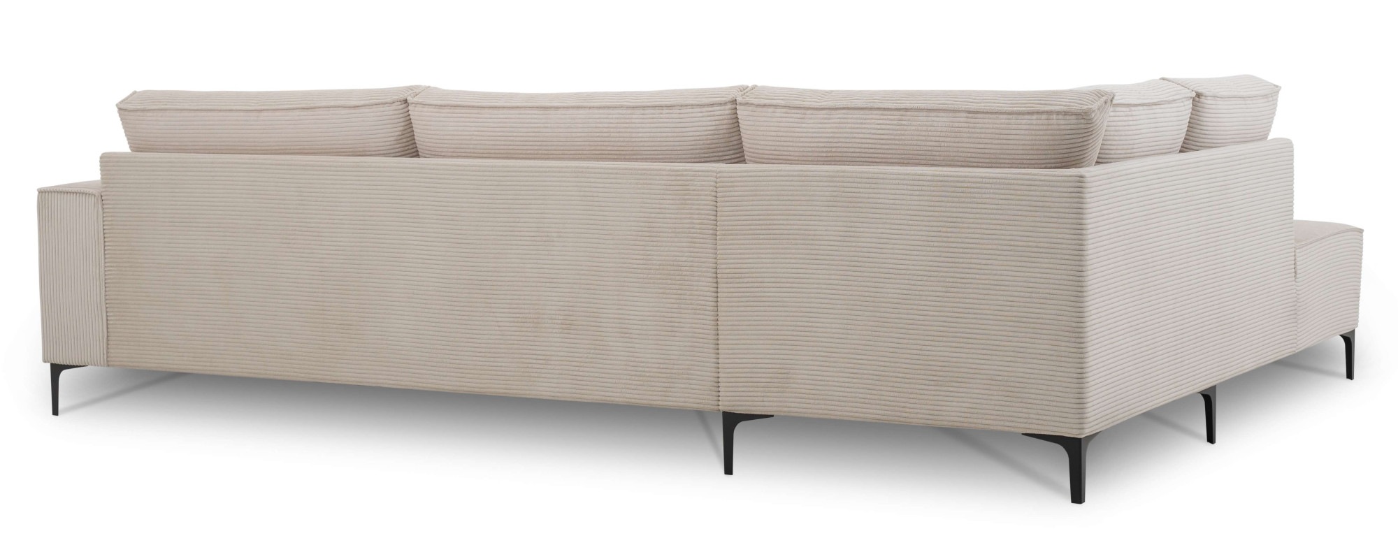 Places of Style Ecksofa »Polsterecke Oland, Struktur, Flachgewebe, Luxus-Microfaser, Boucle«, L-Form, 289 cm, Wellenunterfederung, Skandi-Design, Metallfüße