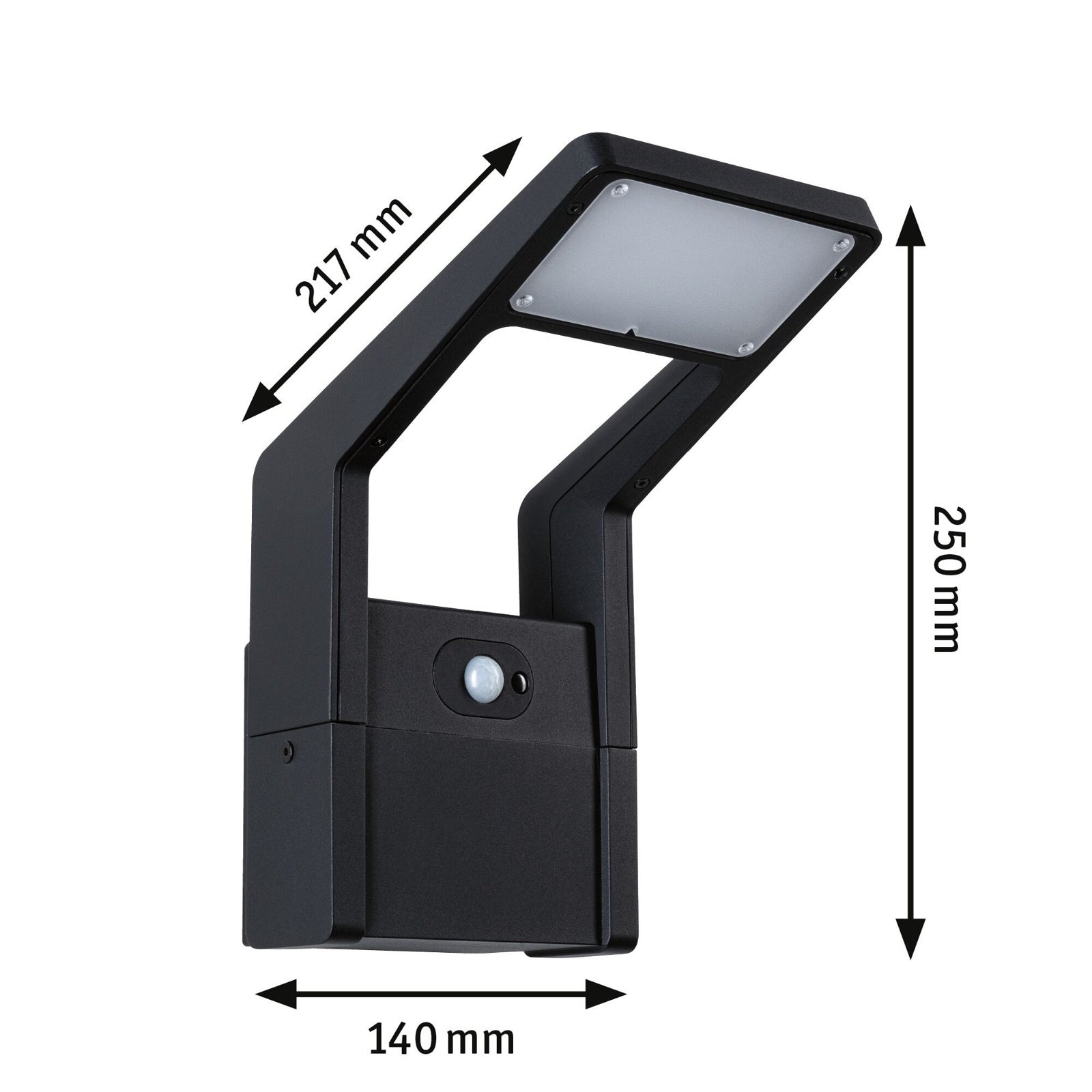 Paulmann LED Außen-Wandleuchte »Juntea IP44 140x217mm 3000K 11W 900lm 230V Anthrazit Aluminium«, 1 flammig, Bewegungsmelder