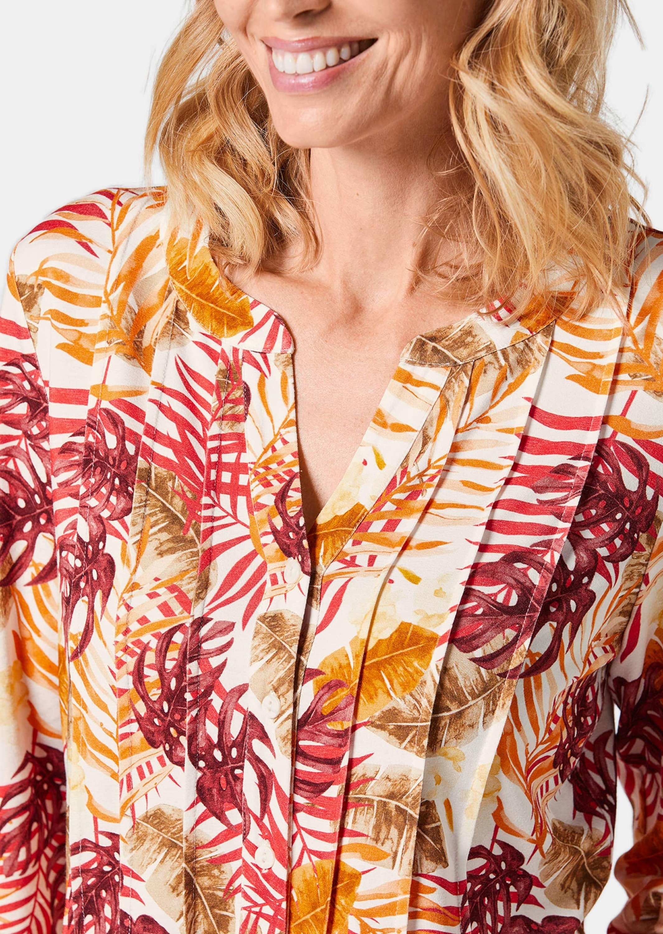 GOLDNER Print-Shirt »Kurzgröße Figurschmeichelndes Drucktunika-Shirt«