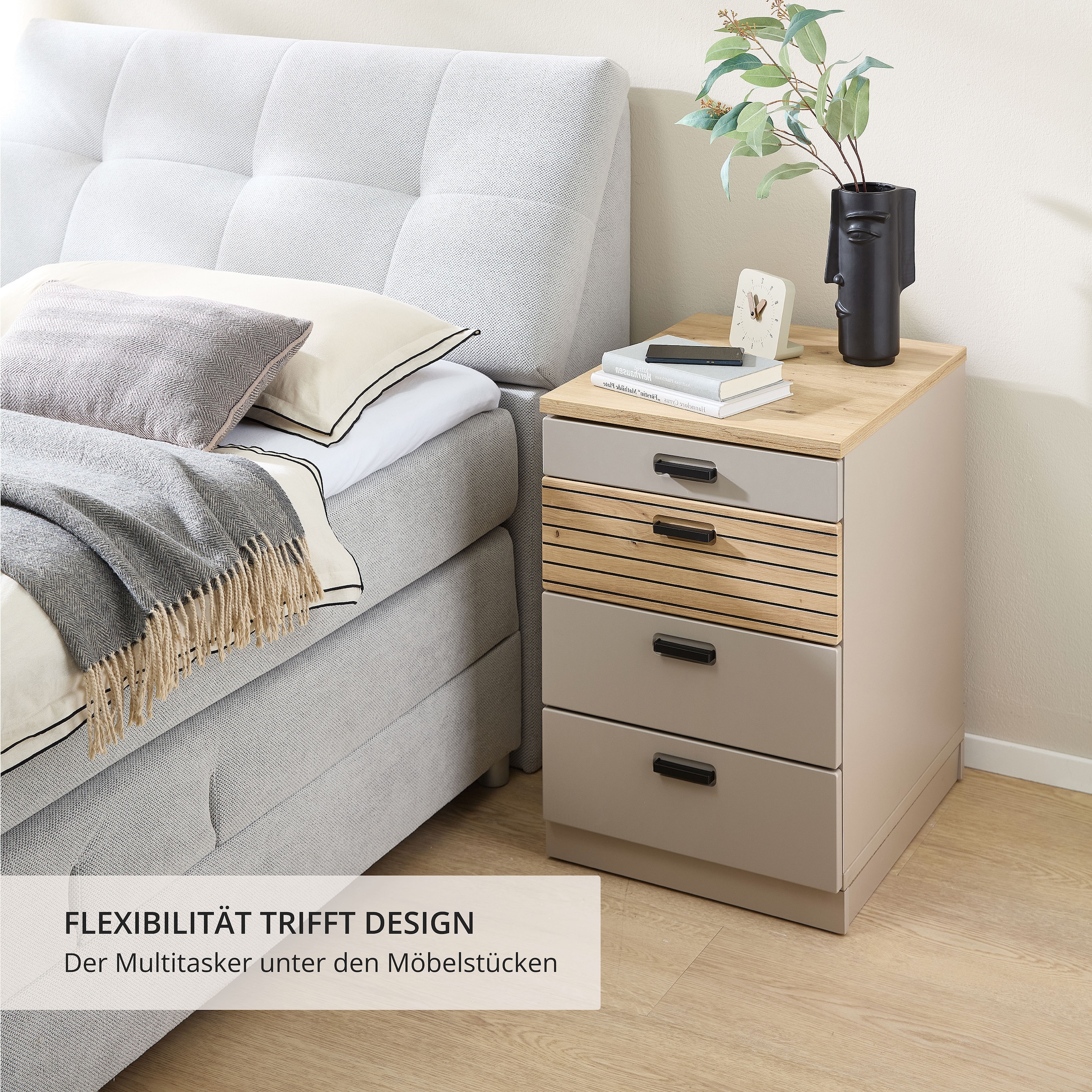 Innostyle Rollcontainer »Rollcontainer Glenn, 45 x 66 x 55 cm (B/H/T)« 1 Stk. tlg. inkl. Filzeinlage, 4 Rollen(2 mit Bremsen) oder Sockel, SK Soft-Close