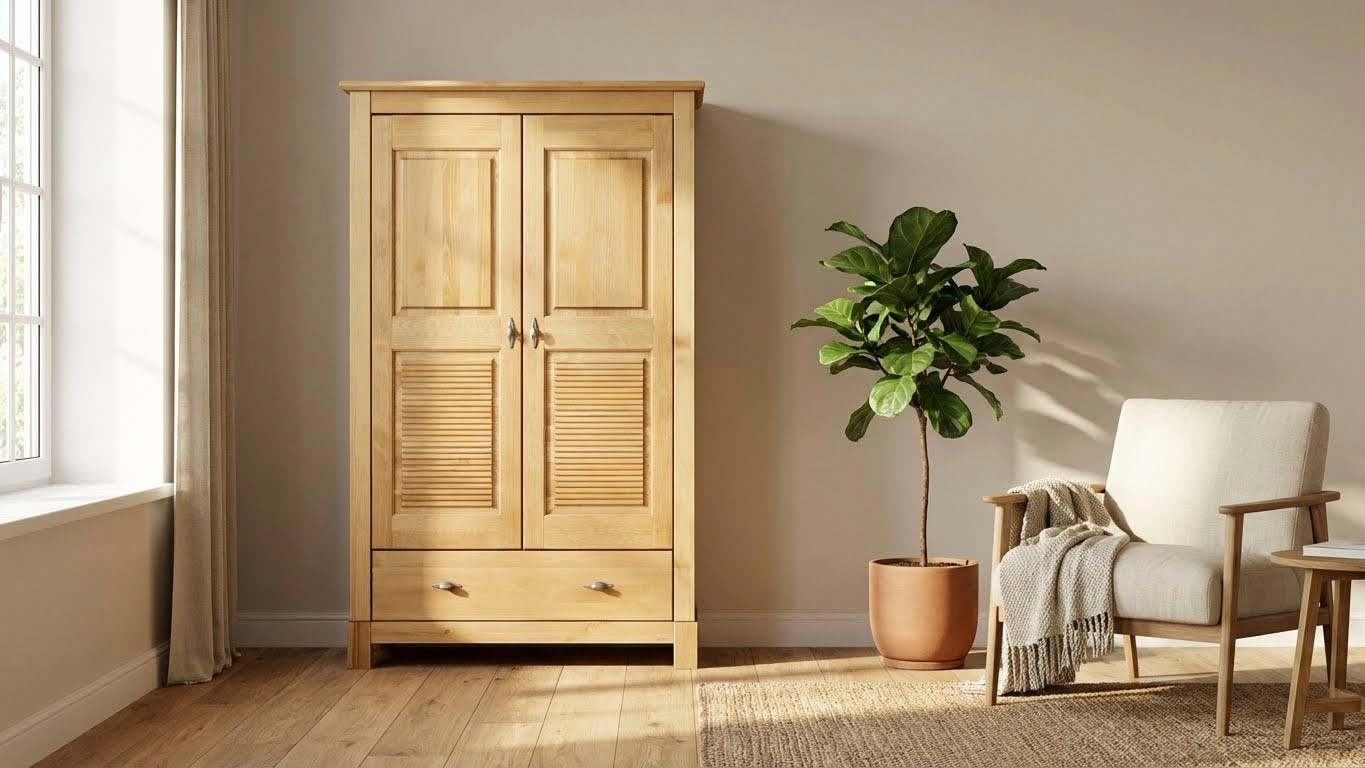 OTTO home Wäscheschrank "Rauna" B/H/T ca. 96/155/38 cm, aus massiver Kiefer, FSC, 2-türig, 96cm breit