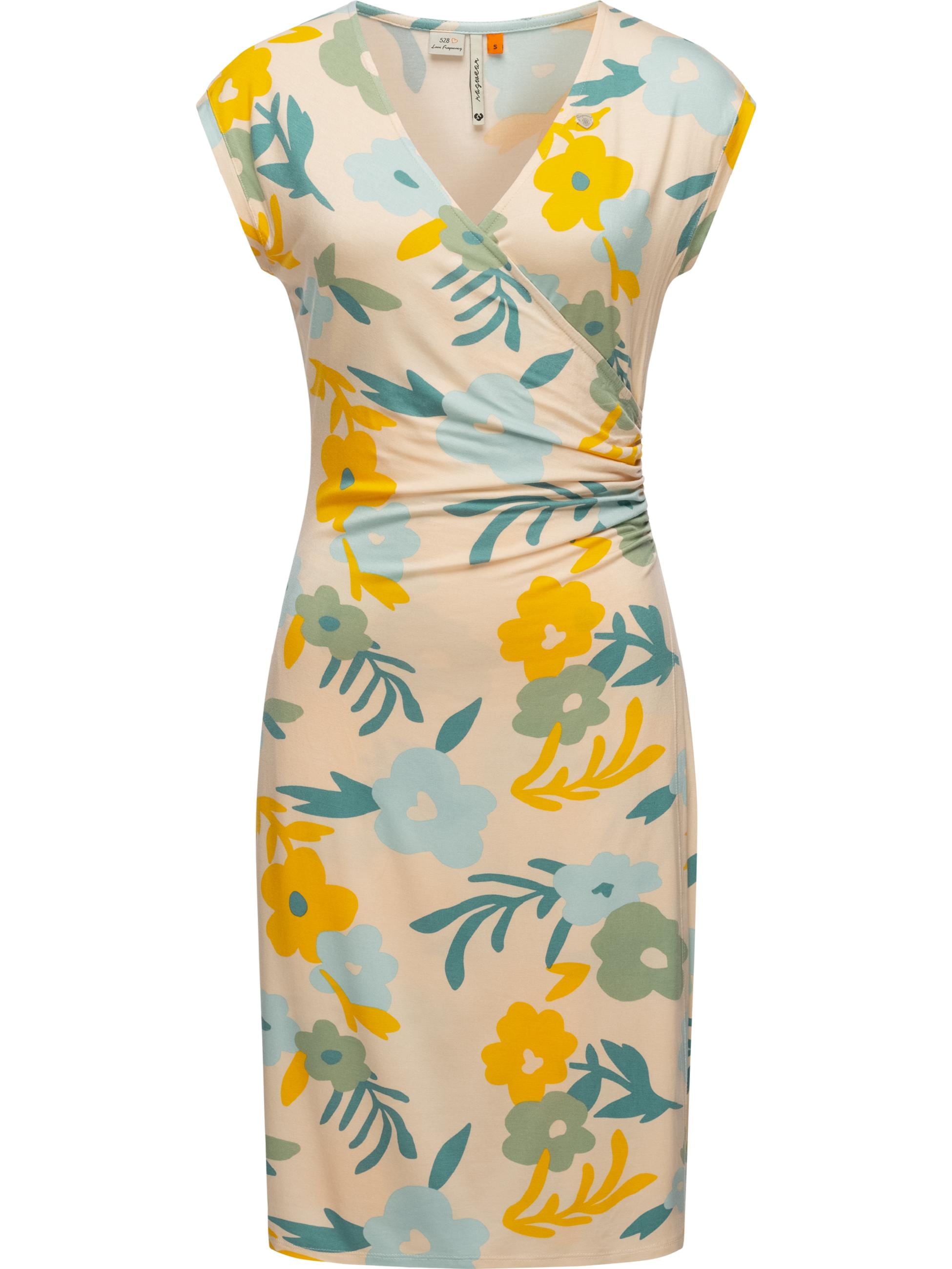 Ragwear Etuikleid »Sommerkleid Crupi Print«, figurbetontes Sommerkleid mit Raffung an der Taille