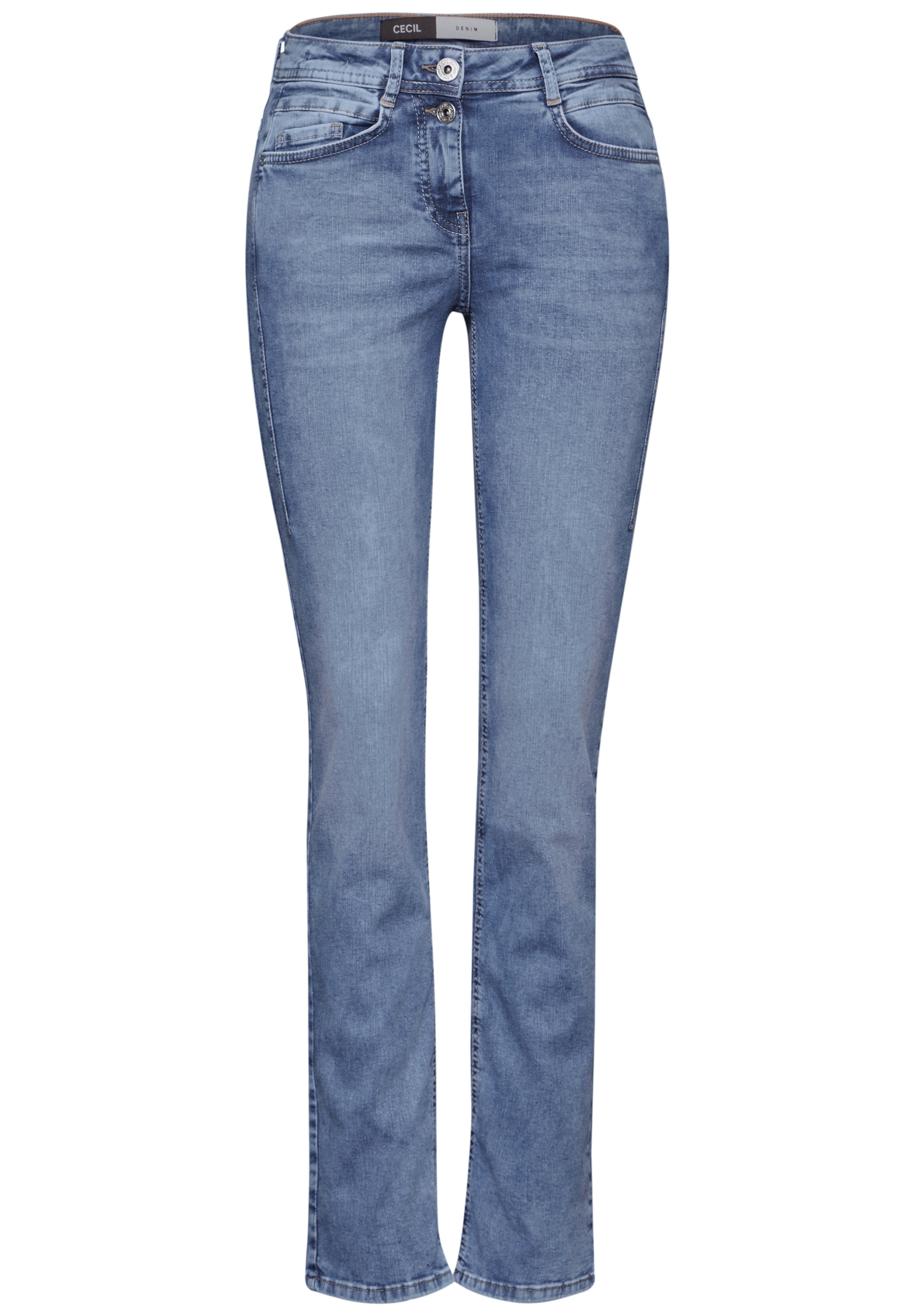Cecil Regular-fit-Jeans »Style Scarlett«, in hellblauer Waschung