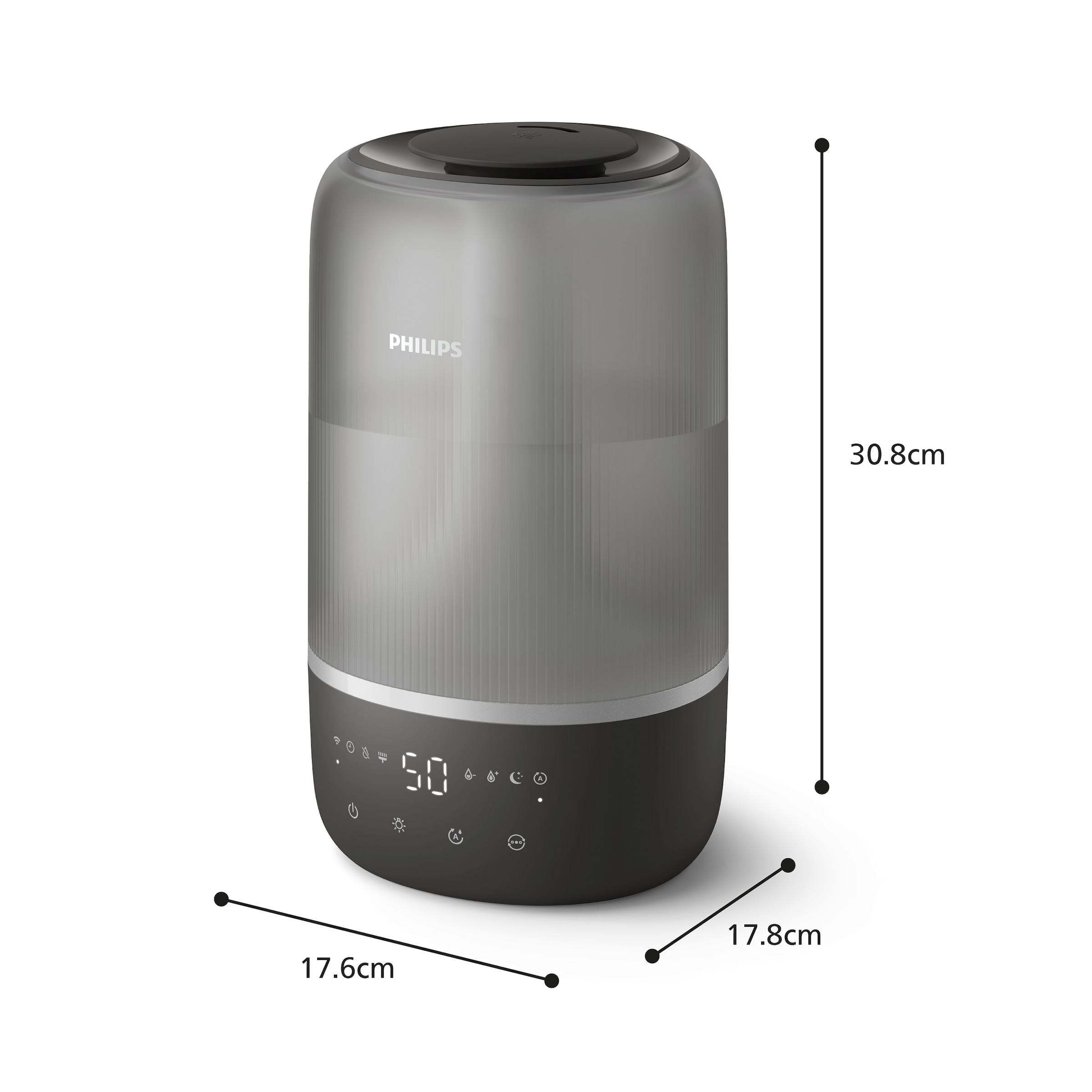 Philips Luftbefeuchter »HU1510 1000 Series, ultraschall«, 3 l Wassertank, für 41 m² Räume, mit Aroma-Diffusor, Stimmungslicht, App verbunden