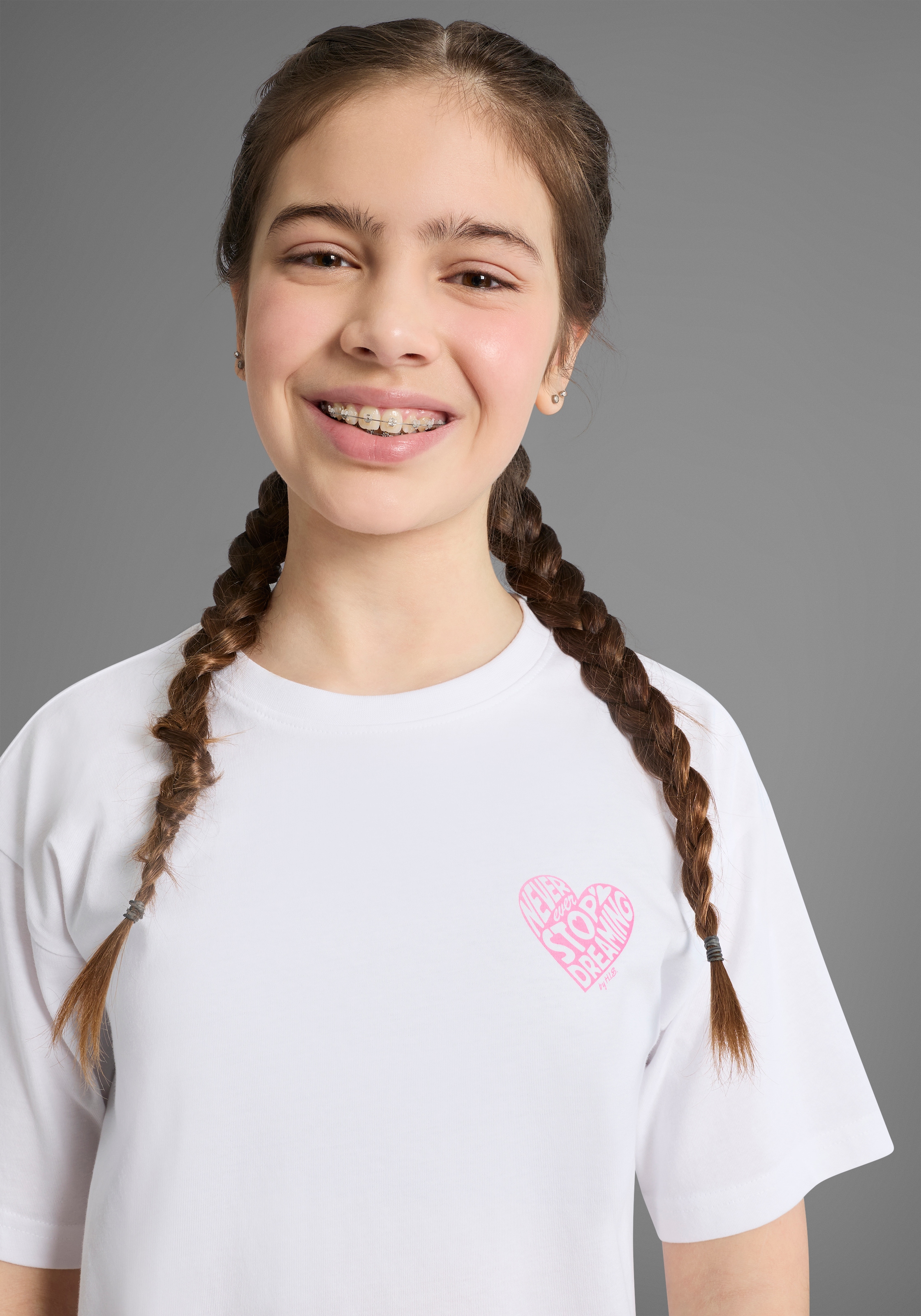 H.I.S T-Shirt »2er Pack H.I.S Shirts mit Rückenprint für Mädchen« Packung, 2, 2 tlg. für Mädchen, lässige Passform, kurze Ärmel, mit Logodruck