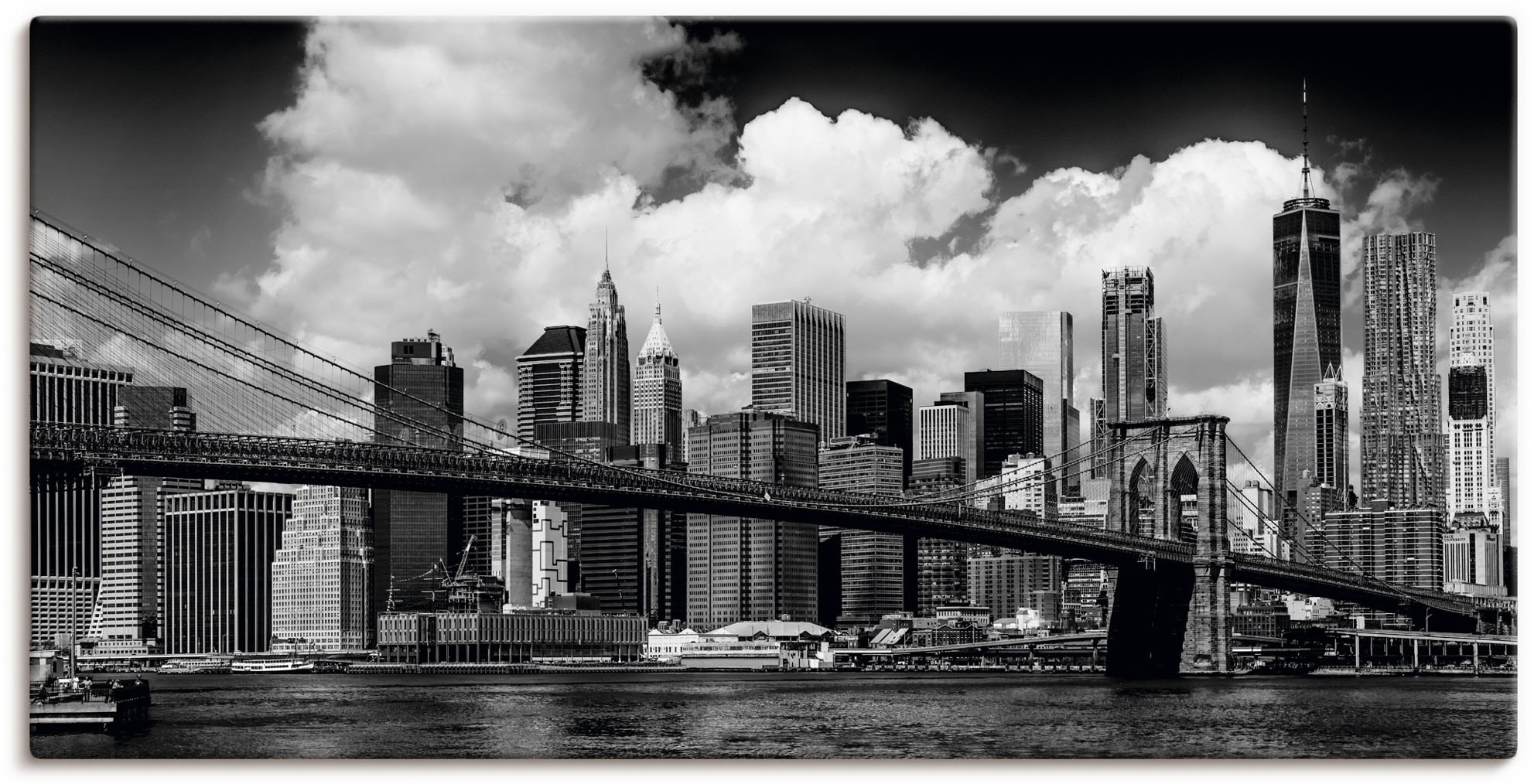 Artland Wandbild »Manhattan Skyline, Brooklyn Bridge«, New York, (1 St.),  als Alubild, Leinwandbild, Wandaufkleber oder Poster in versch. Größen auf  Raten kaufen