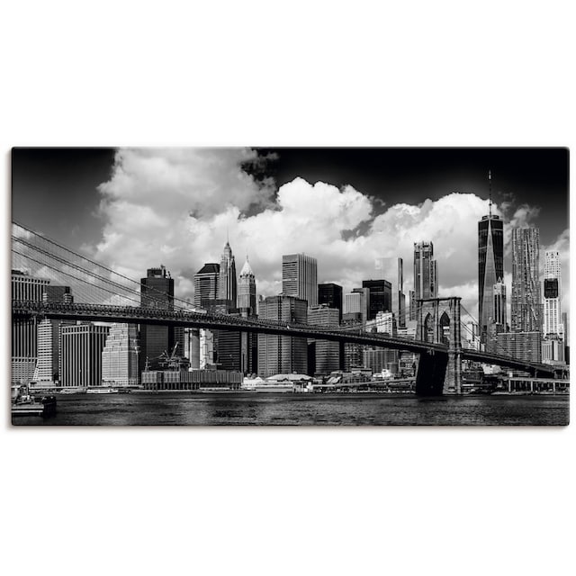 Artland Wandbild »Manhattan Skyline, Brooklyn Bridge«, New York, (1 St.),  als Alubild, Leinwandbild, Wandaufkleber oder Poster in versch. Größen auf  Raten kaufen