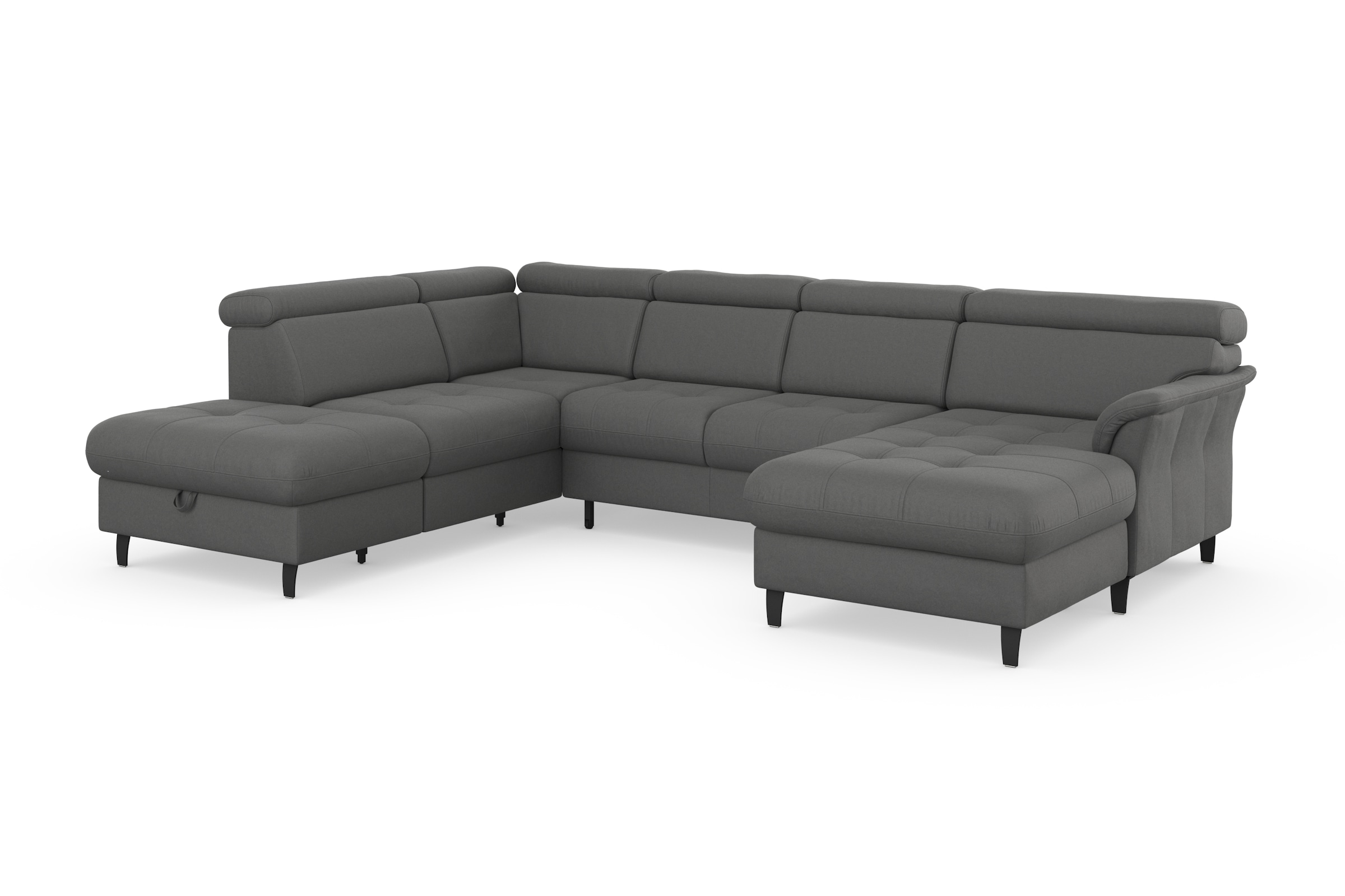 sit&more Wohnlandschaft »Marano U-Form«, inklusive Kopfteilverstellung, wahlweise mit Bettfunktion, Bettkasten