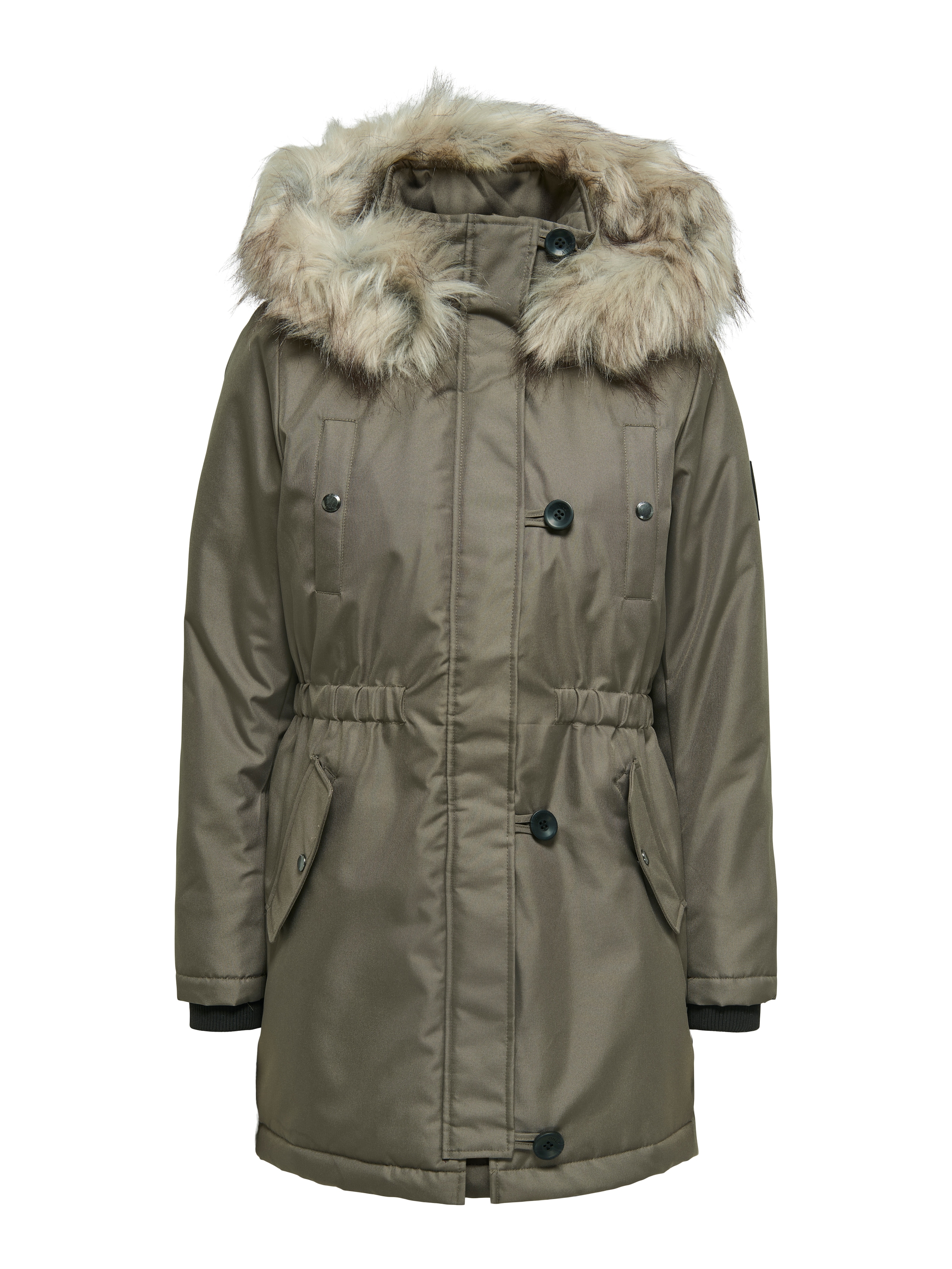 ONLY Parka »ONLIRIS FUR WINTER PARKA LIFE CC OTW«, mit Kapuze, mit verdeckter Knopfleiste