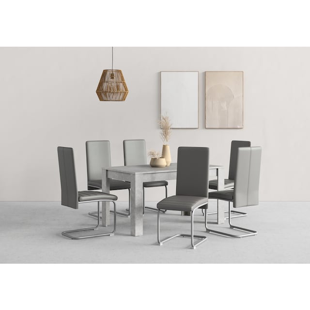 Homexperts Essgruppe »Nitro«, (Set, 7 tlg.), Tisch - Breite 140 cm + 6  Stühle auf Raten bestellen