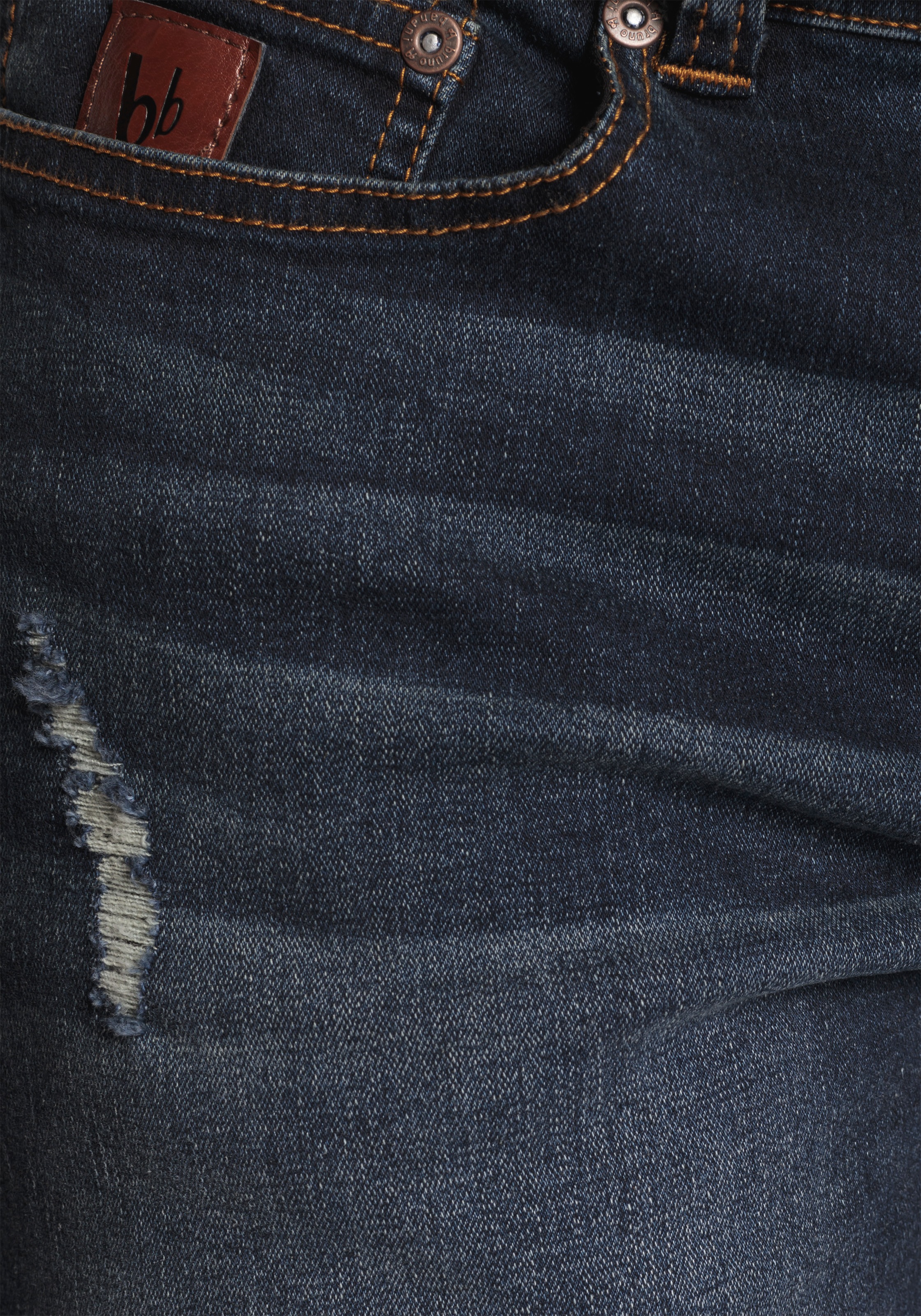 Bruno Banani Straight-Jeans »Hutch«, gerade Beinform, teilweise mit modischen Destroyed-Effekten