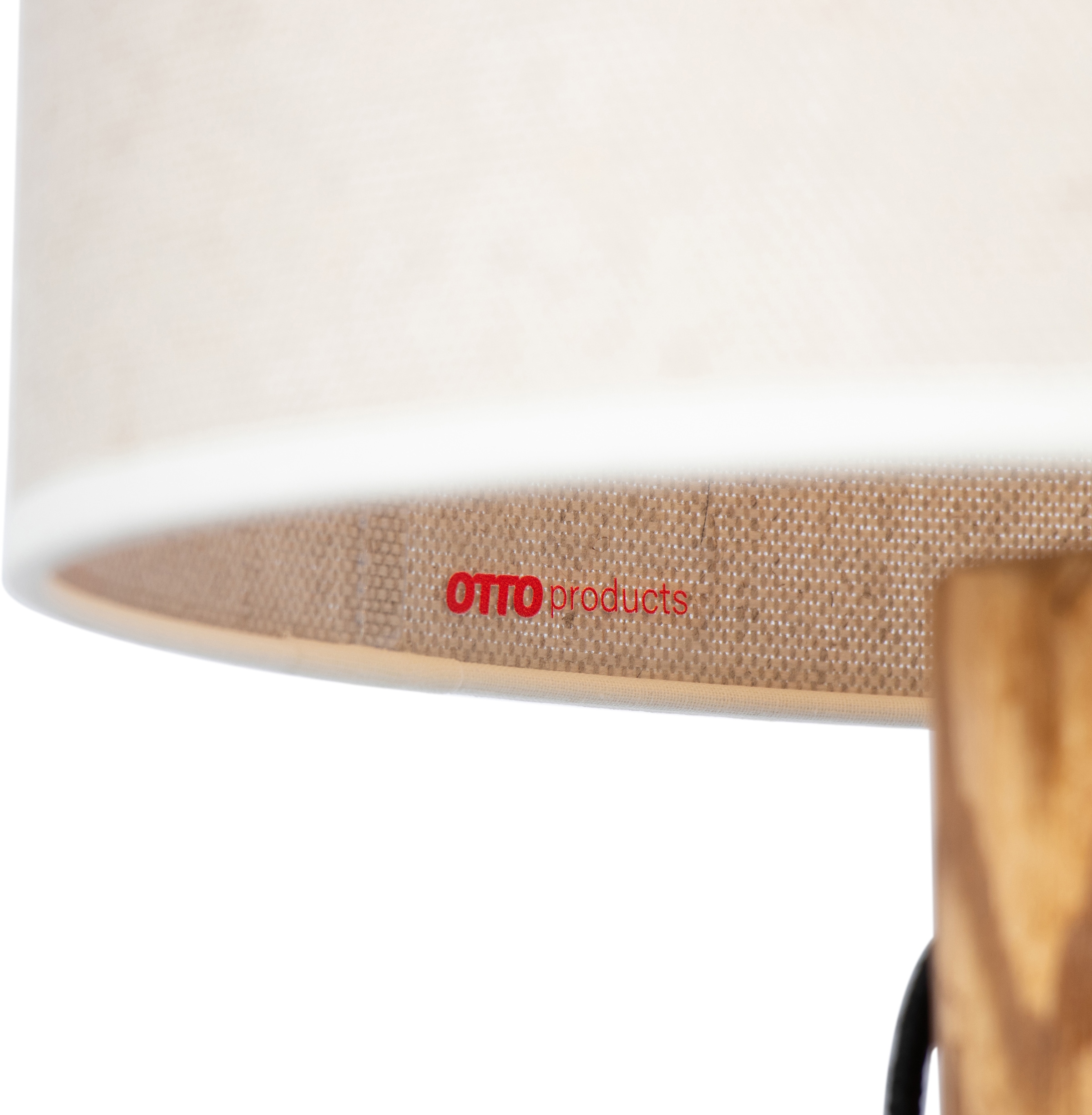 OTTO products Stehlampe | Garantie »Emmo«, Jahren Lampenschirm, Hochwertiger Leinen-Baumwoll online Naturprodukt Massivholz, 3 kaufen mit flammig-flammig, XXL 1
