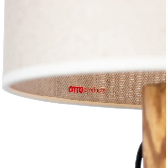 OTTO products Stehlampe »Emmo«, 1 flammig-flammig, Hochwertiger  Leinen-Baumwoll Lampenschirm, Massivholz, Naturprodukt online kaufen | mit  3 Jahren XXL Garantie