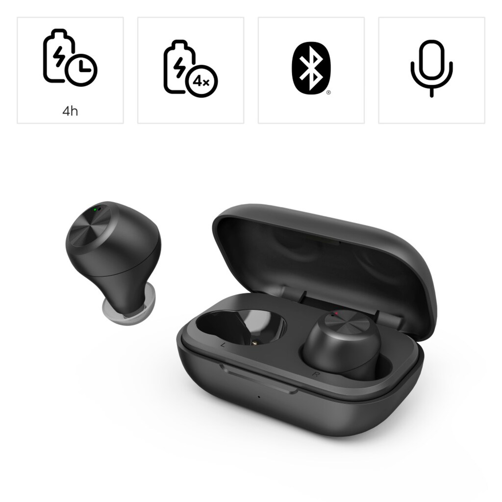 Thomson Bluetooth-Kopfhörer »Bluetooth Kopfhörer True Wireless, kabellos, spritzwassergeschützt«, A2DP Bluetooth-AVRCP Bluetooth-HFP-HSP-SPP, True Wireless-Sprachsteuerung