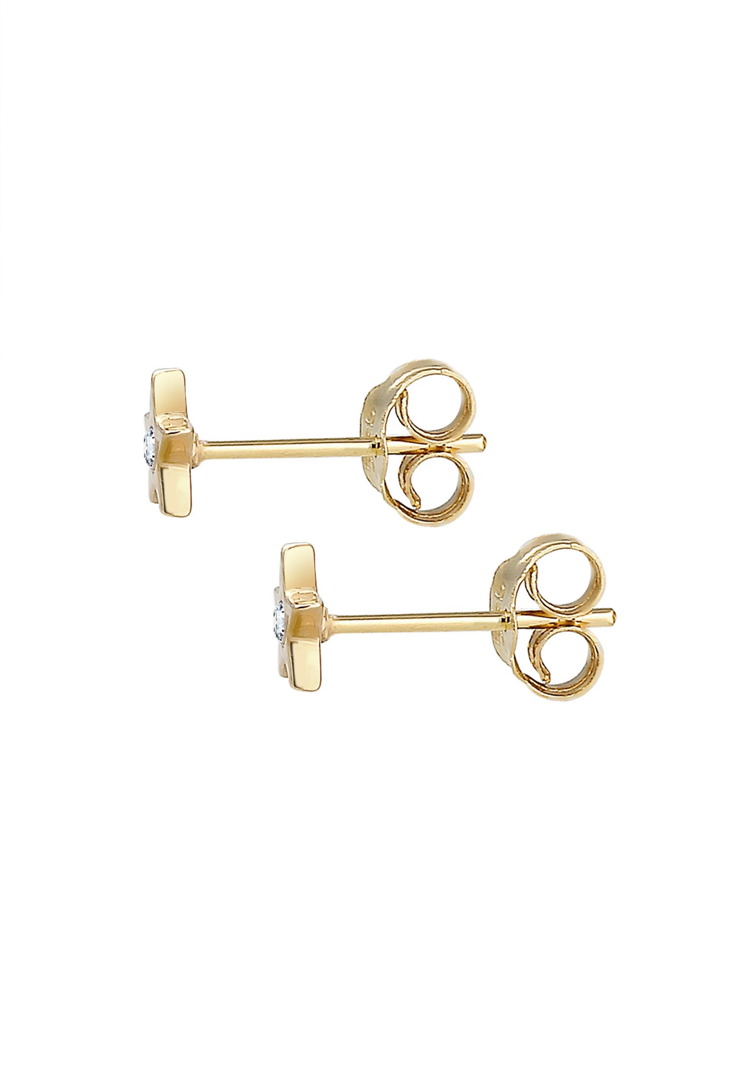 Elli DIAMONDS Paar Ohrstecker »Ohrringe Ohrstecker Stern Diamant (0.03ct) 375 Gelbgold«