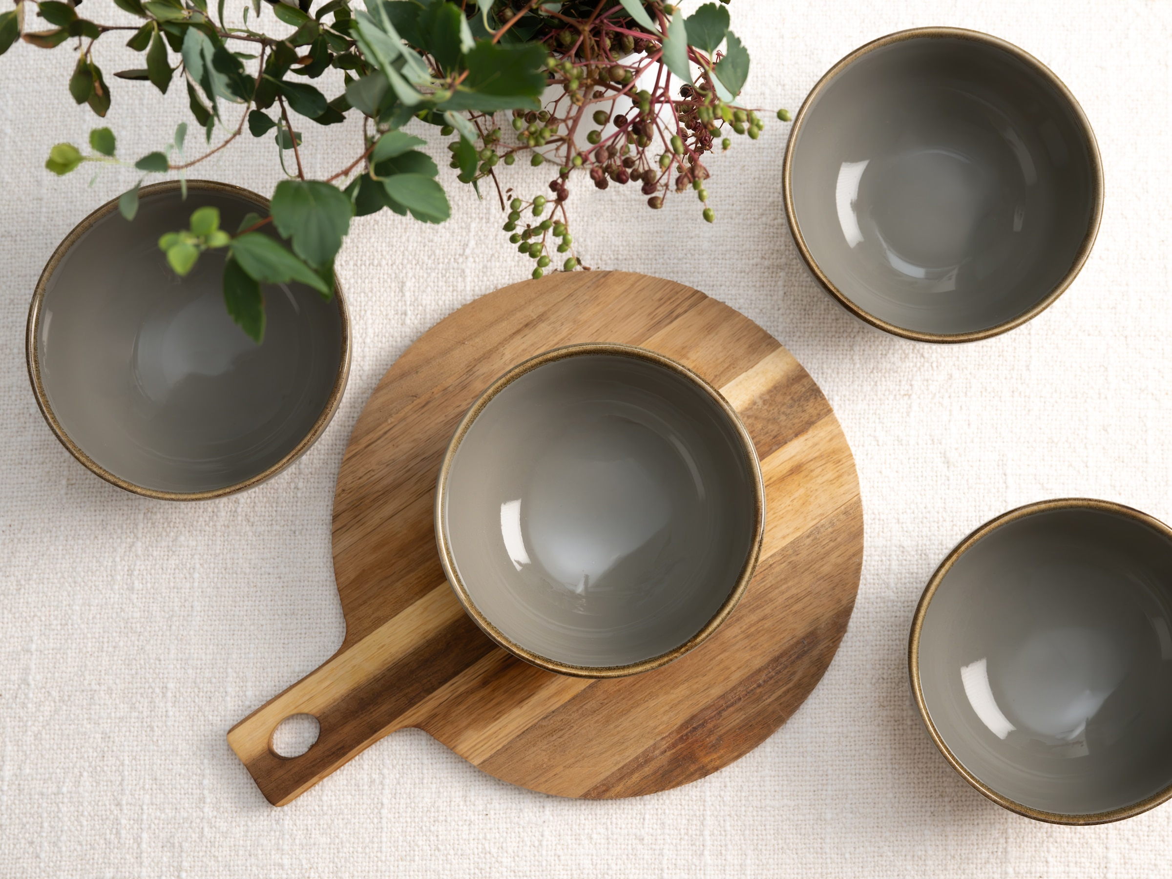 CreaTable Dipschale »NATURE COLLECTION« 6 Stk. aus Steinzeug Snackschale, Ø 11,5 cm