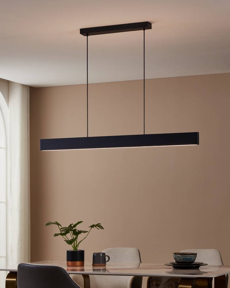 EGLO Hängeleuchte »ANDREAS-Z Hängelampe schwarz, ZigBee 3.0, Pendelleuchte, Pendellampe«, 2 flammig, Leuchtmittel LED-Modul | LED fest integriert, Timer, App / Sprachsteuerung Alexa, 117x7x110cm, exkl. Fernbedienung