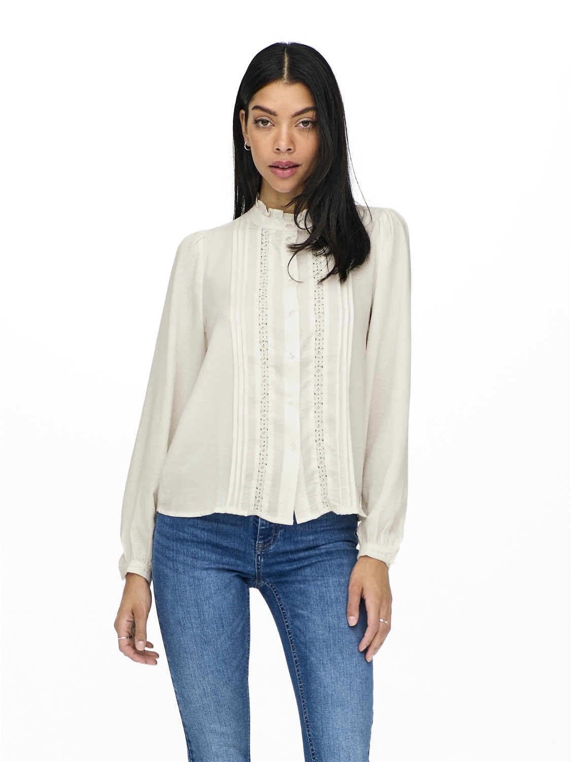 JDY Rüschenbluse »JDYELLIS L/S LACE SHIRT WVN NOOS«