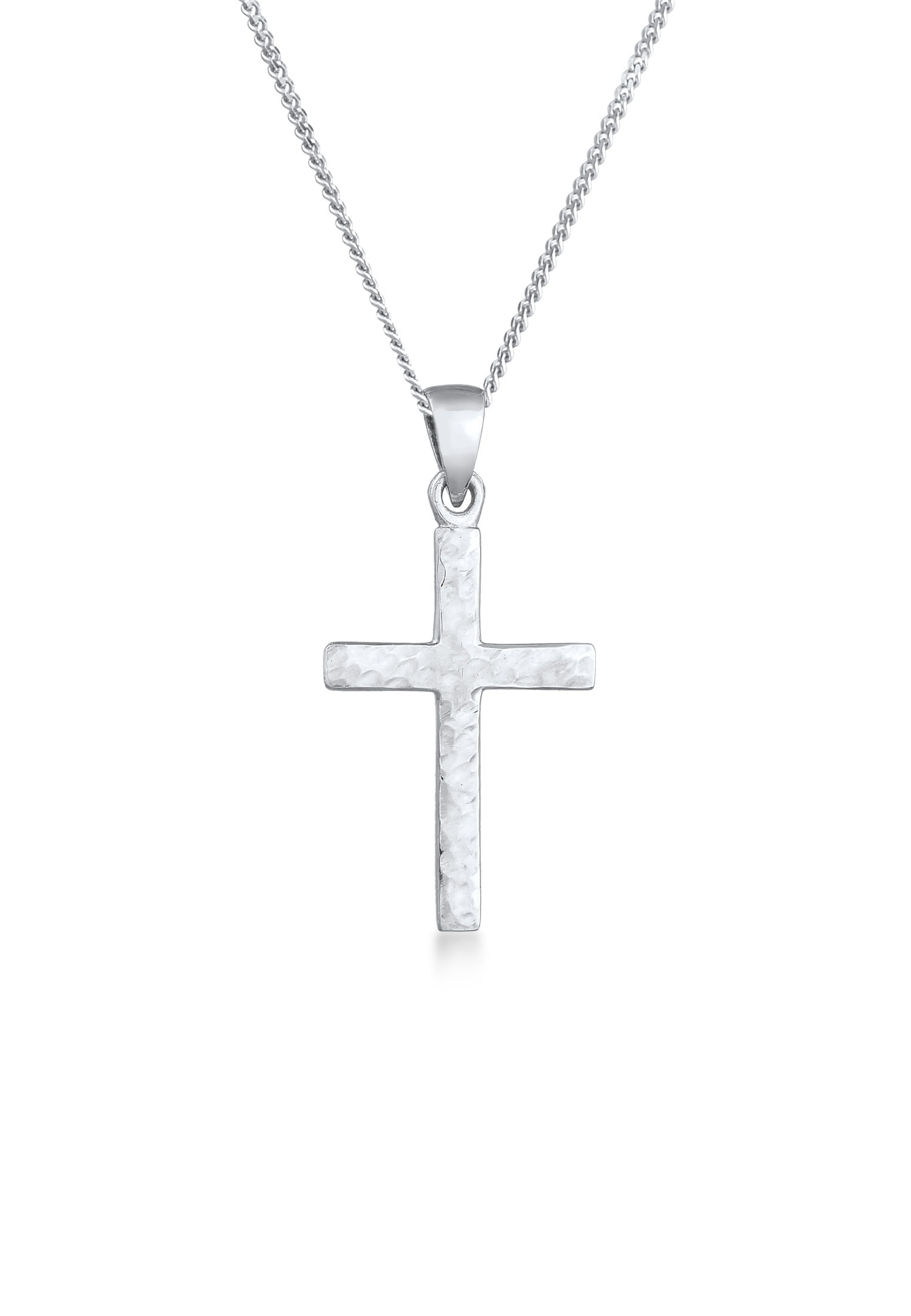 Elli Kette mit Anhänger »Halskette Kreuz Symbol Strukturiert 925 Silber«