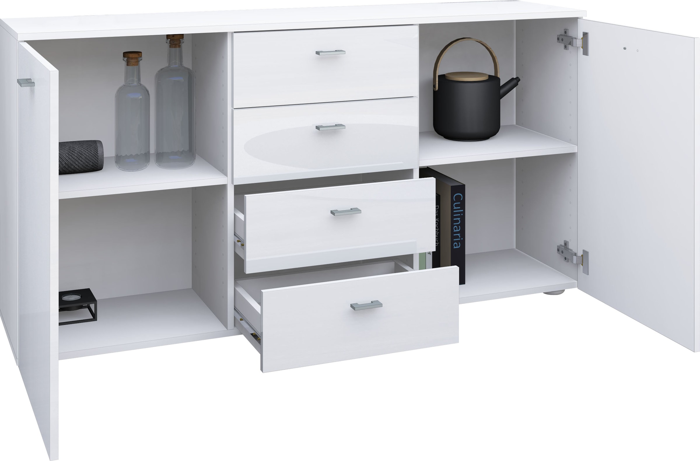 borchardt Möbel Sideboard »Scala, Breite 139 cm,«, höhenverstellbare Einlegeböden, kleine Griffe