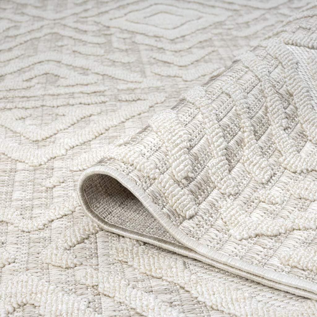 Carpet City Teppich »CLASICO 8926«, rechteckig, 11 mm Höhe, Läufer, Kurzflor, Hochtief-Muster, Boho, Fransen, Wohnzimmer