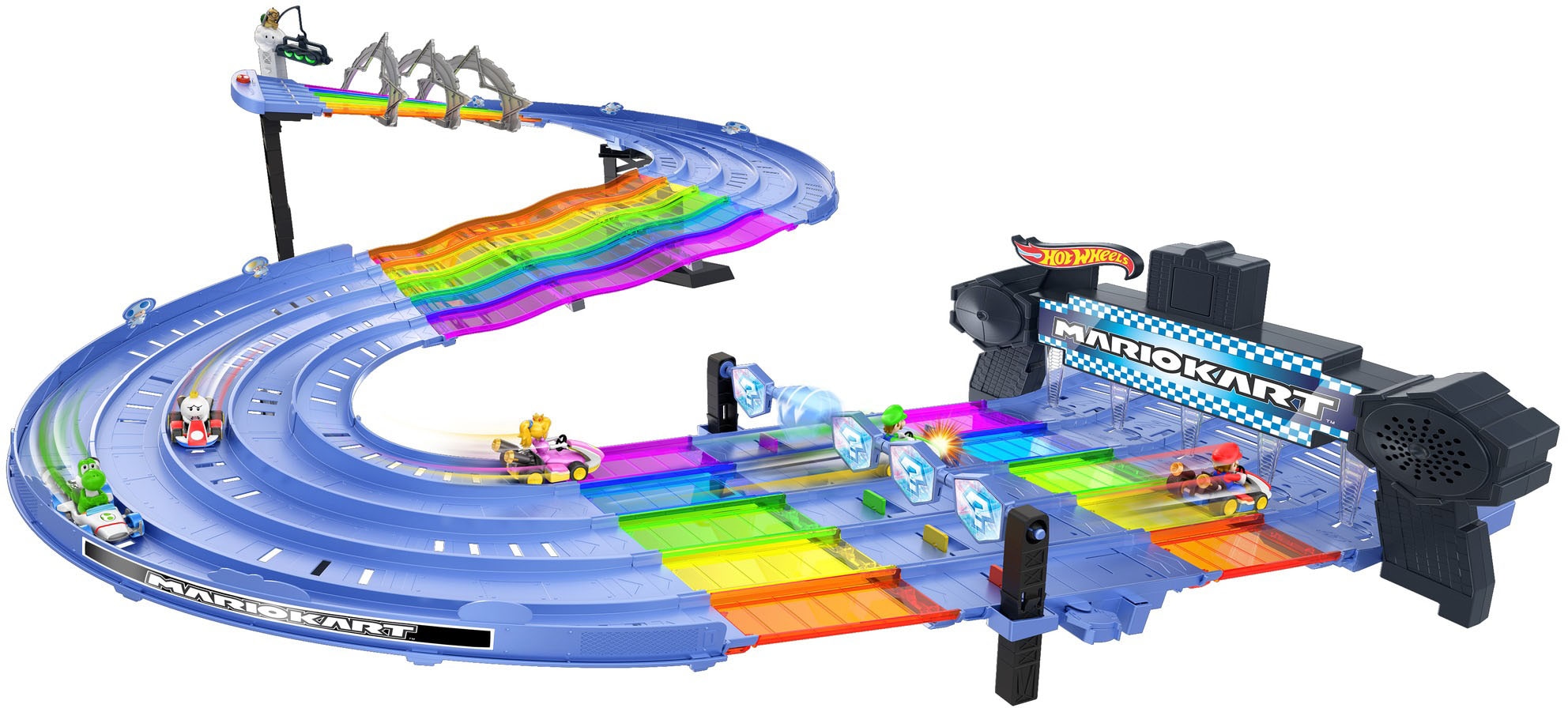 Hot Wheels Autorennbahn »Mario Kart inkl. 2 Spielzeugautos Rennstrecke«, Regenbogen bei